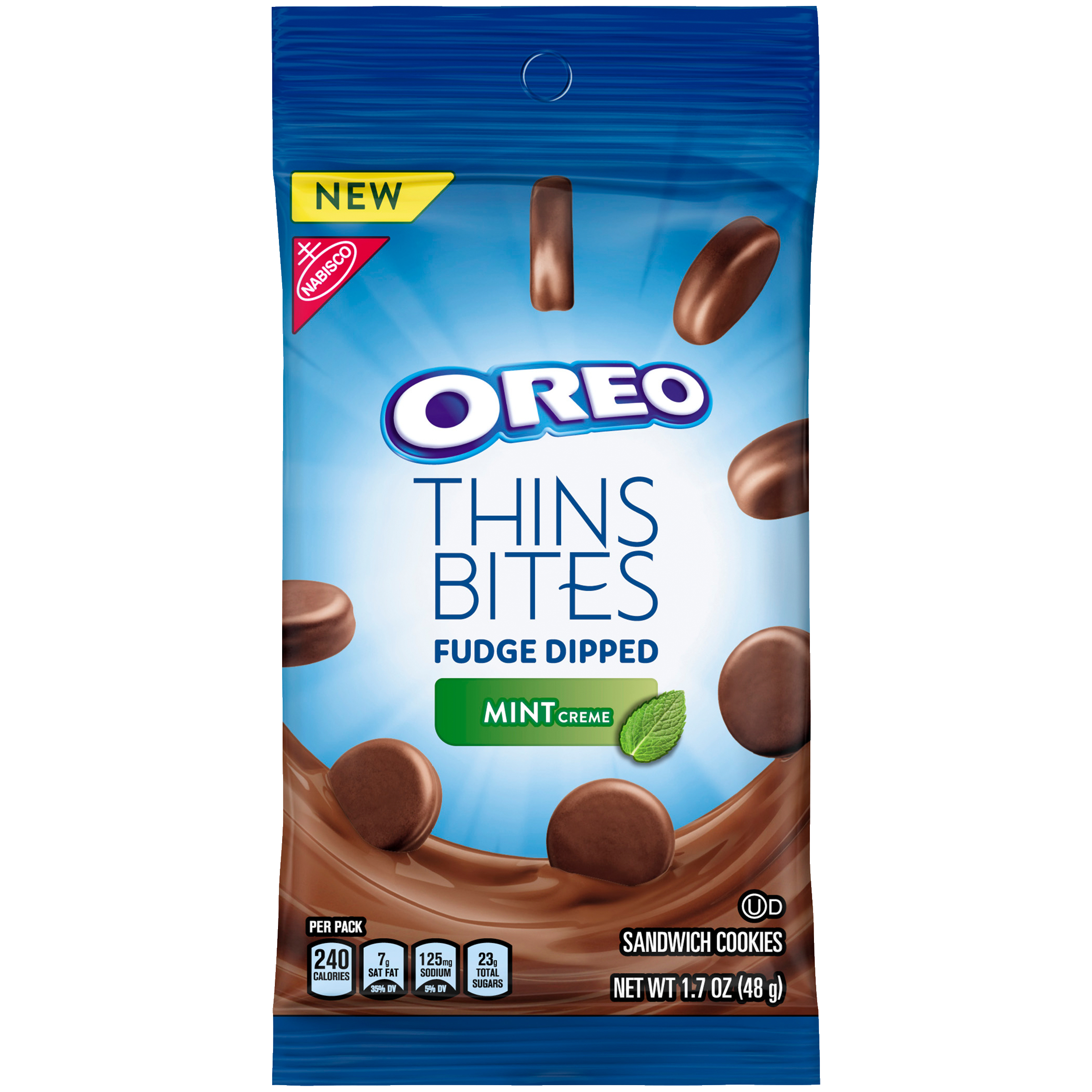 OREO Thins Bites Fudge Dipped Cookies - Mint Creme 4/1.7OZ