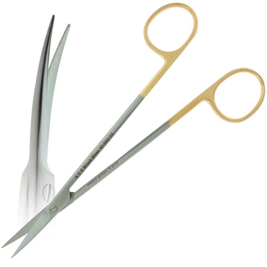 ACE Kelly Scissors, curved, tungsten carbide tips