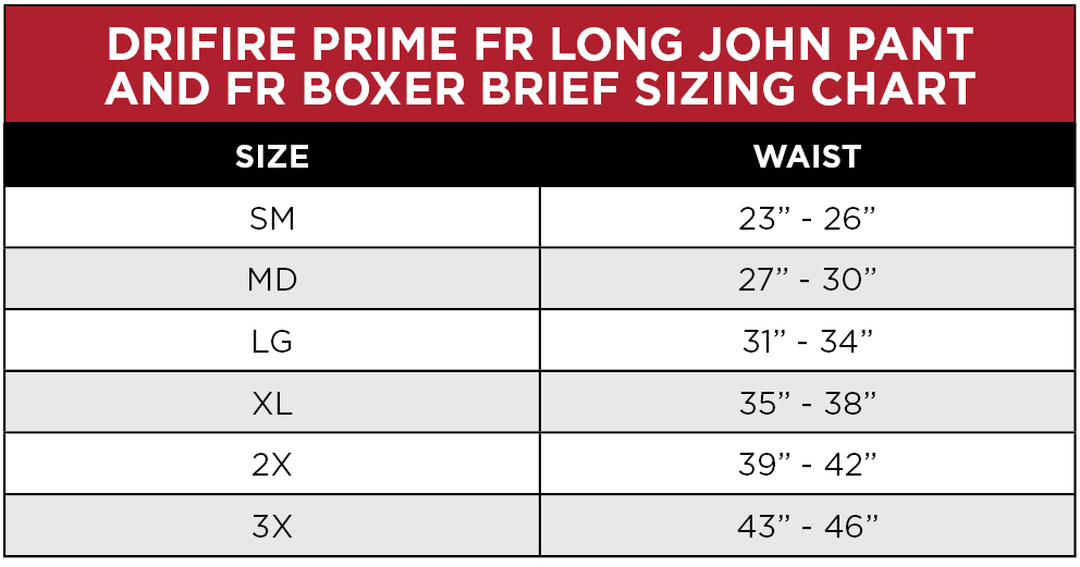 Sizing Chart