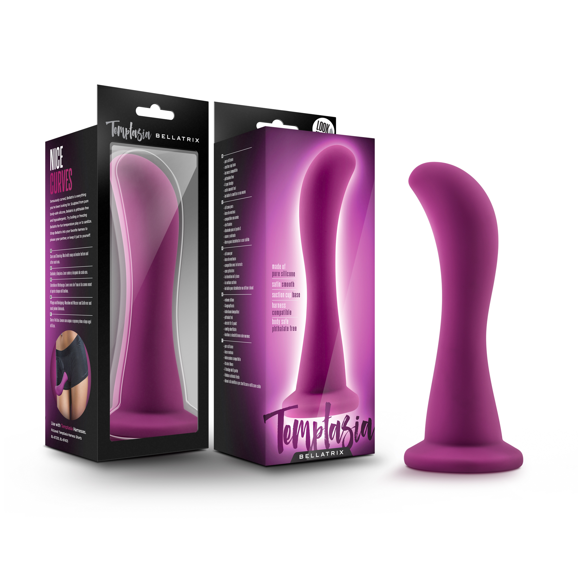 Blush Temptasia Bellatrix Curved G-Spot Plum 6.25-Inch Long Dildo With Suction Cup Base