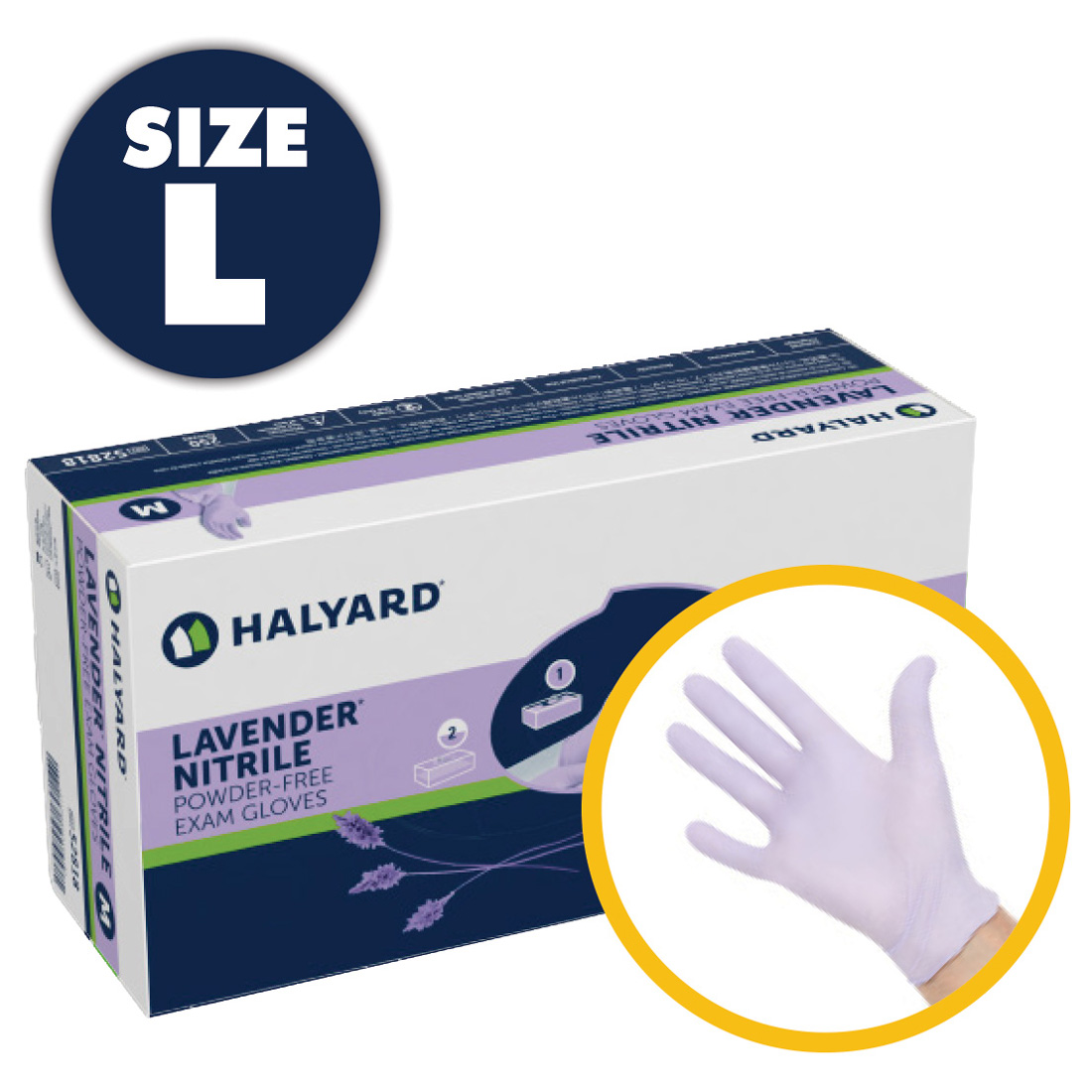 Lavender Nitrile Exam Glove PF Large