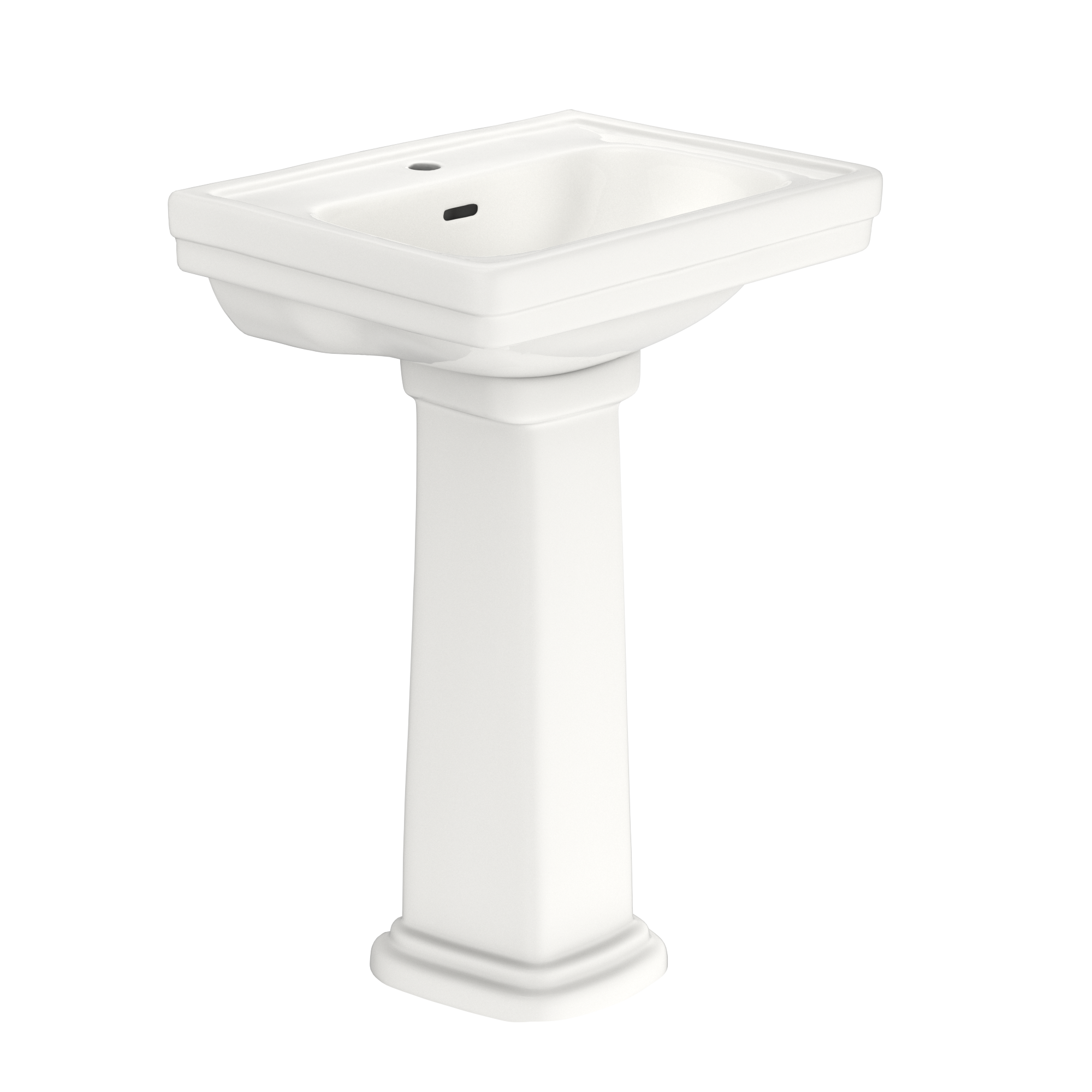 TOTO Promenade 24" x 19-1/4" Rectangular Pedestal Bathroom Sink for Single Hole Faucets, Colonial White, Vitreous China, LPT532N#11