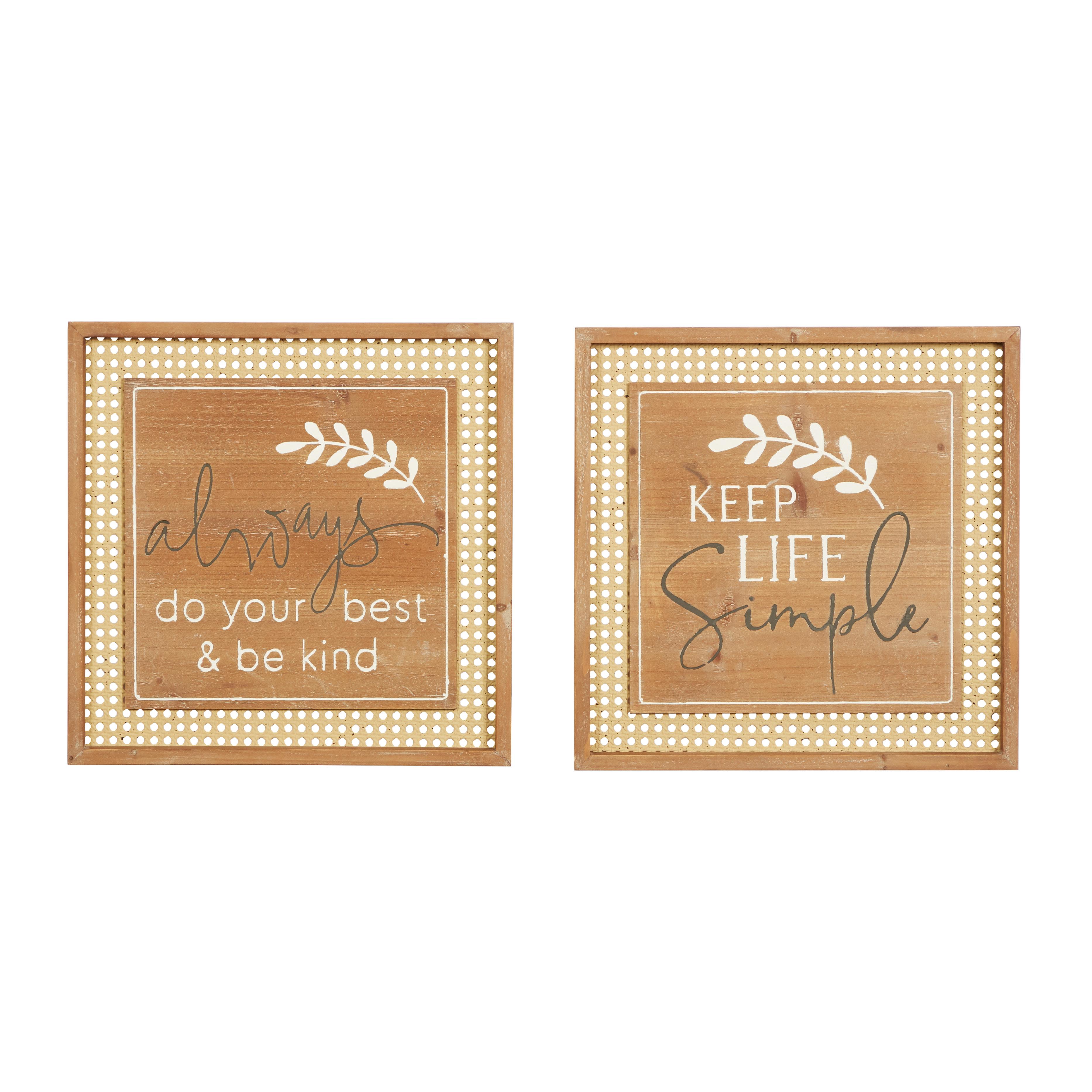 Brown Wood Sign Wall Decor,16\", 17\"H