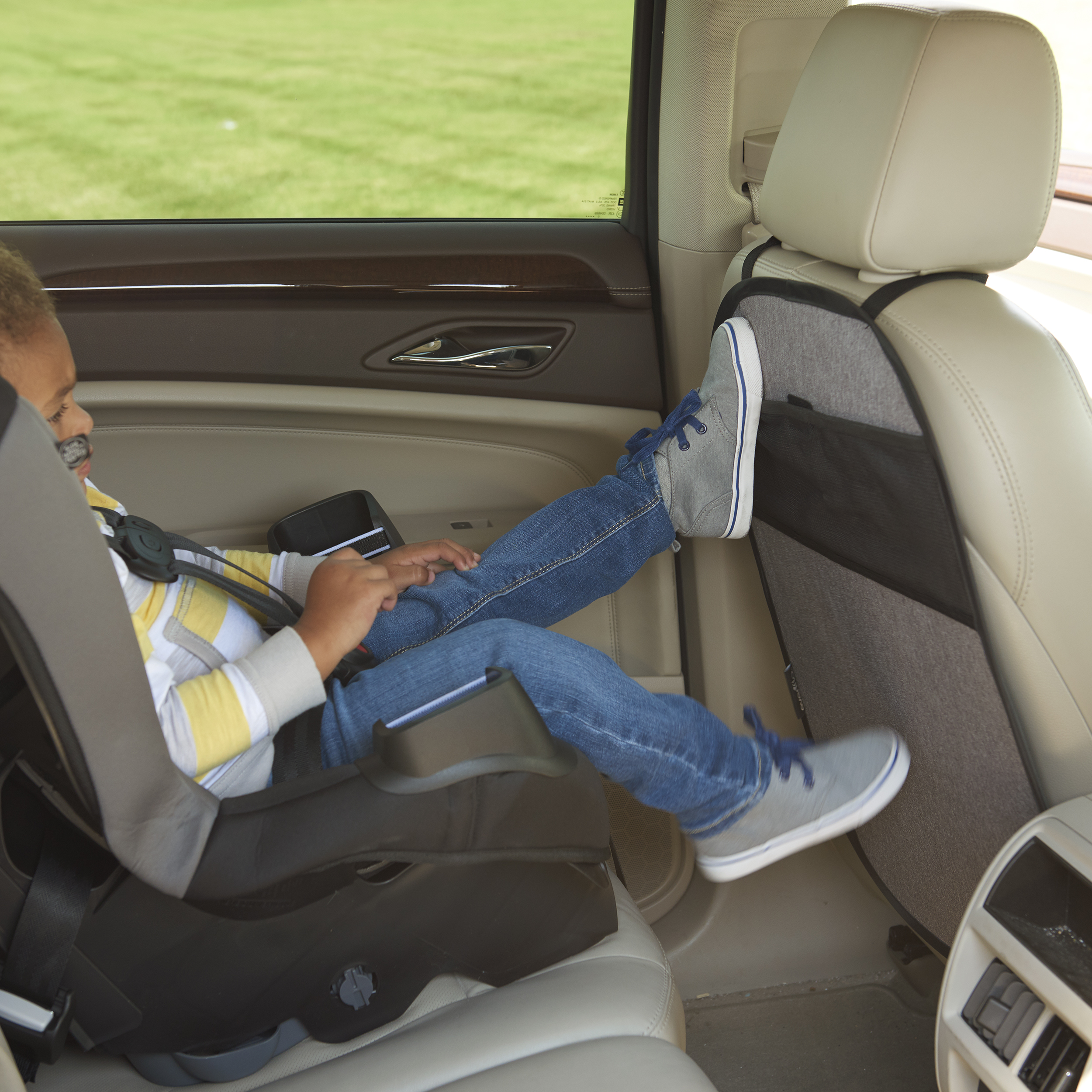 Car Seat Kick Mat With Storage Pocket