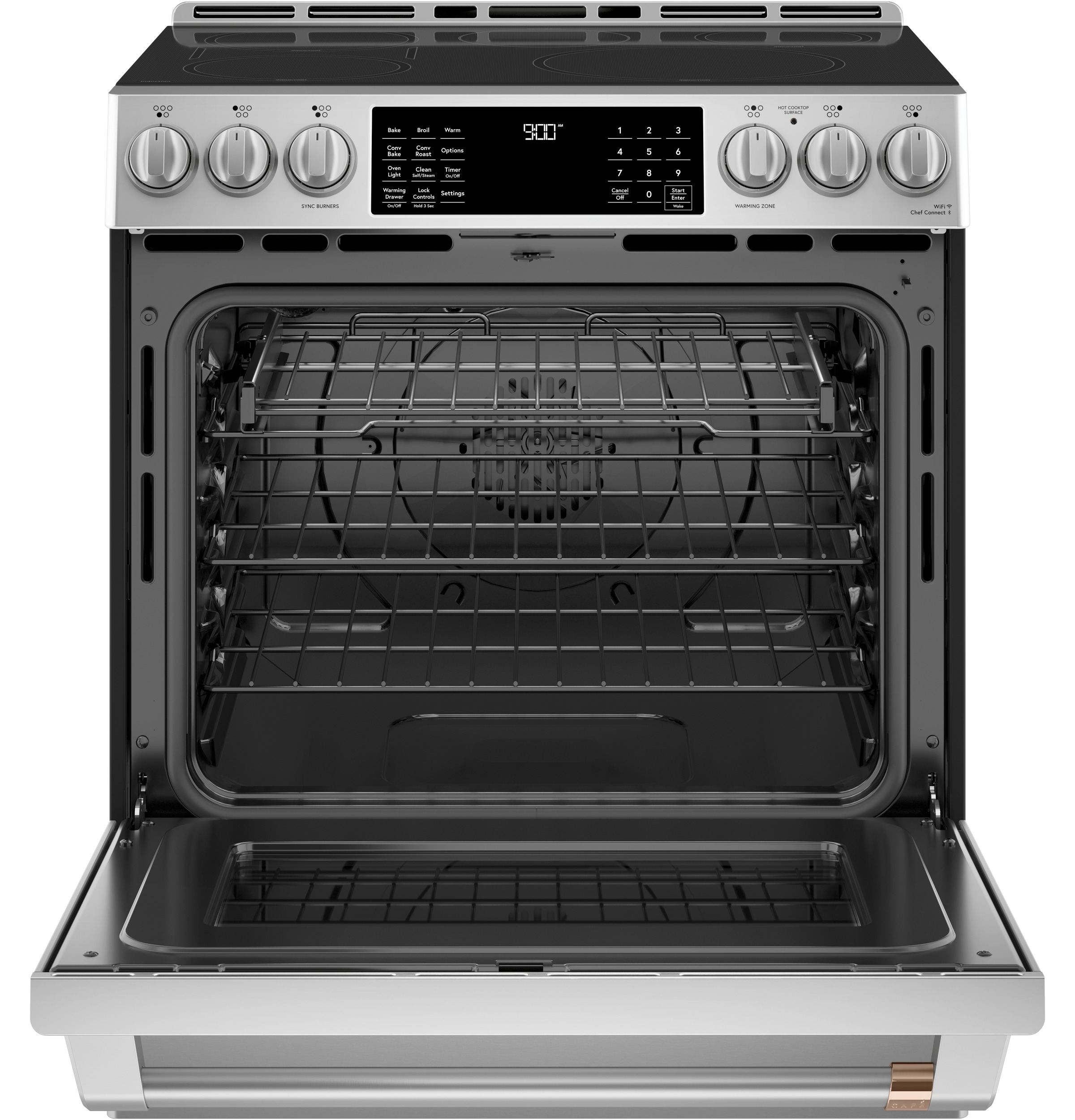 30" S/I — Induction RG — 5 Element — Slf Cln w/ Stm Cln Opt — Sgl Oven w/ Wrmg Drwr — True European Conv w/ Precise Air — Slf Cln Roller Rck — ADA Compliant — Connectable via built-in WiFi view 2