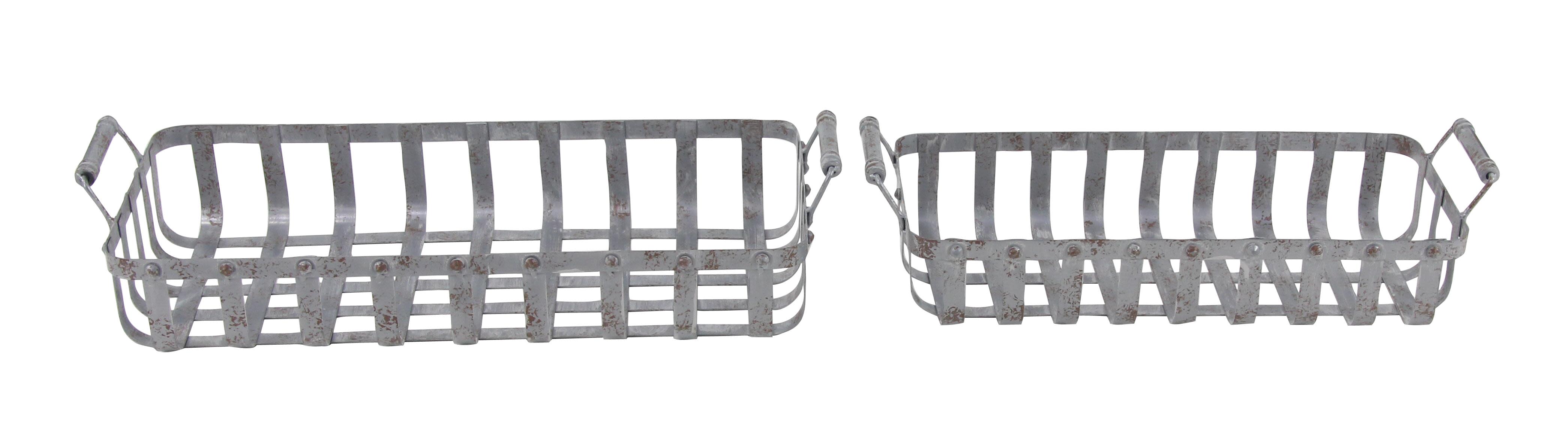 Metal  Tray, Set of 2 20", 24"H