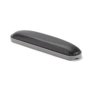 Straight Upholstered Armpad, Desk Length, Black with Grey Base