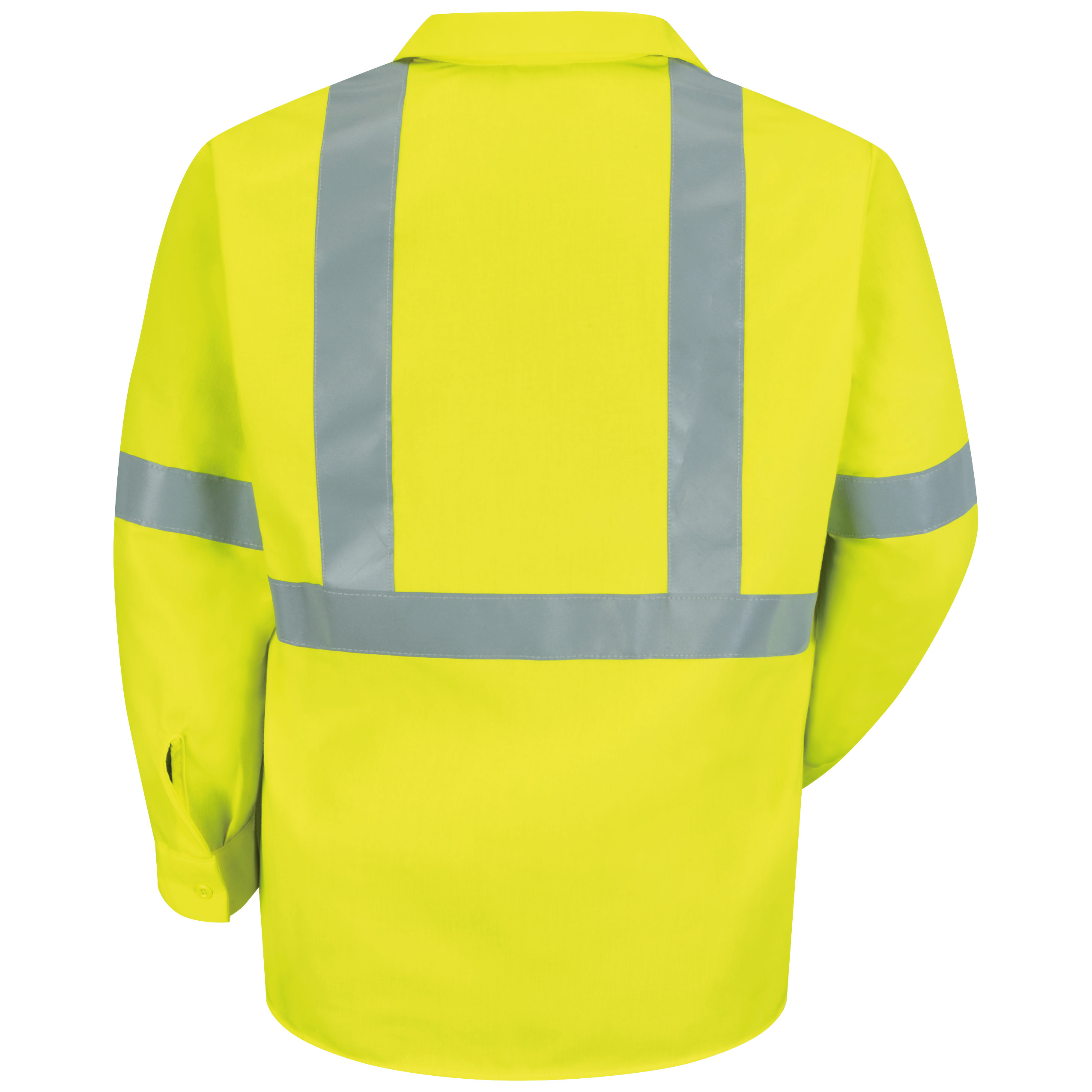 Picture of Red Kap® SS14-HV-TRC2 Men's Hi-Visibility Yellow Long Sleeve Work Shirt - Type R, Class 2
