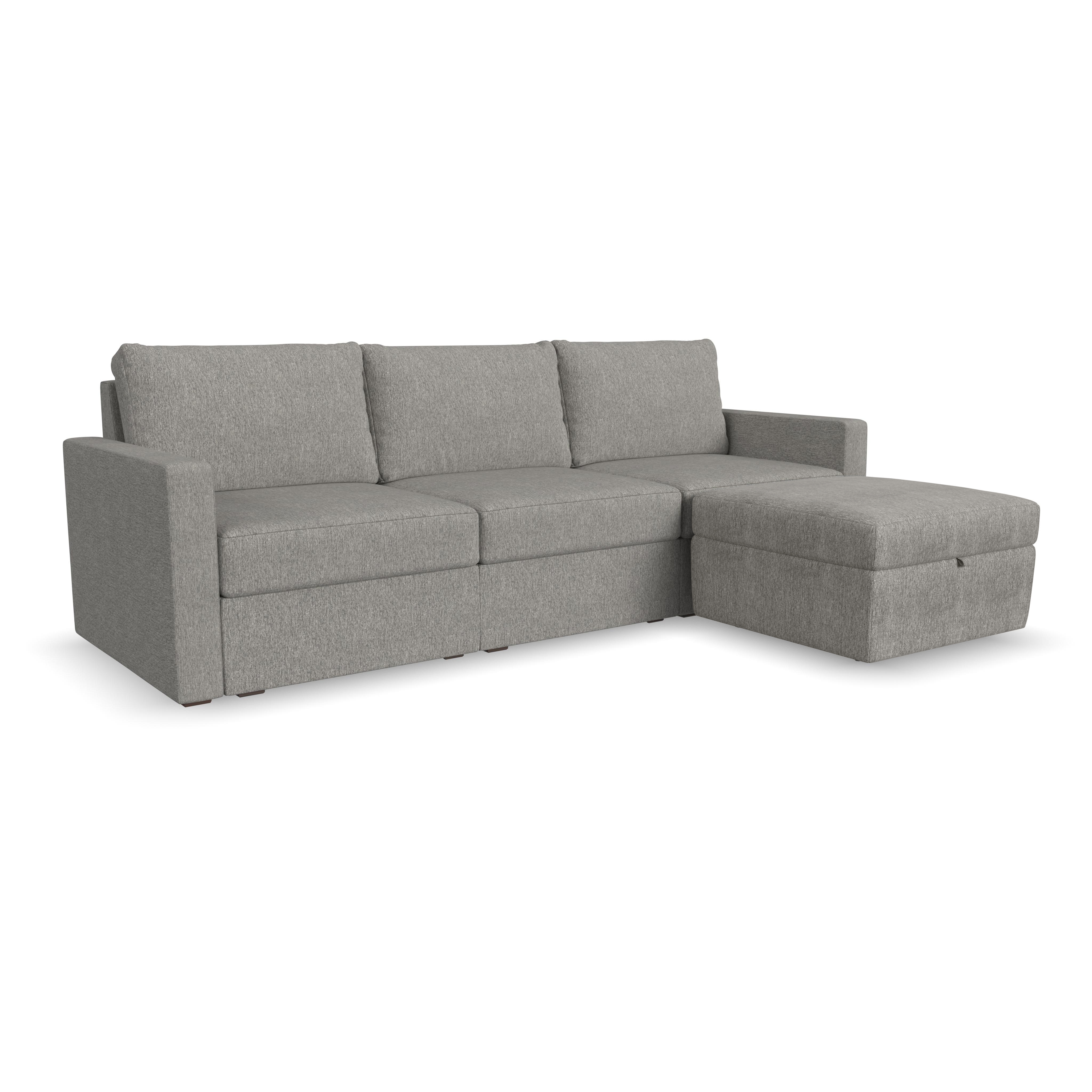 Flexsteel Flex Sofa with Standard Arm and Storage Ottoman