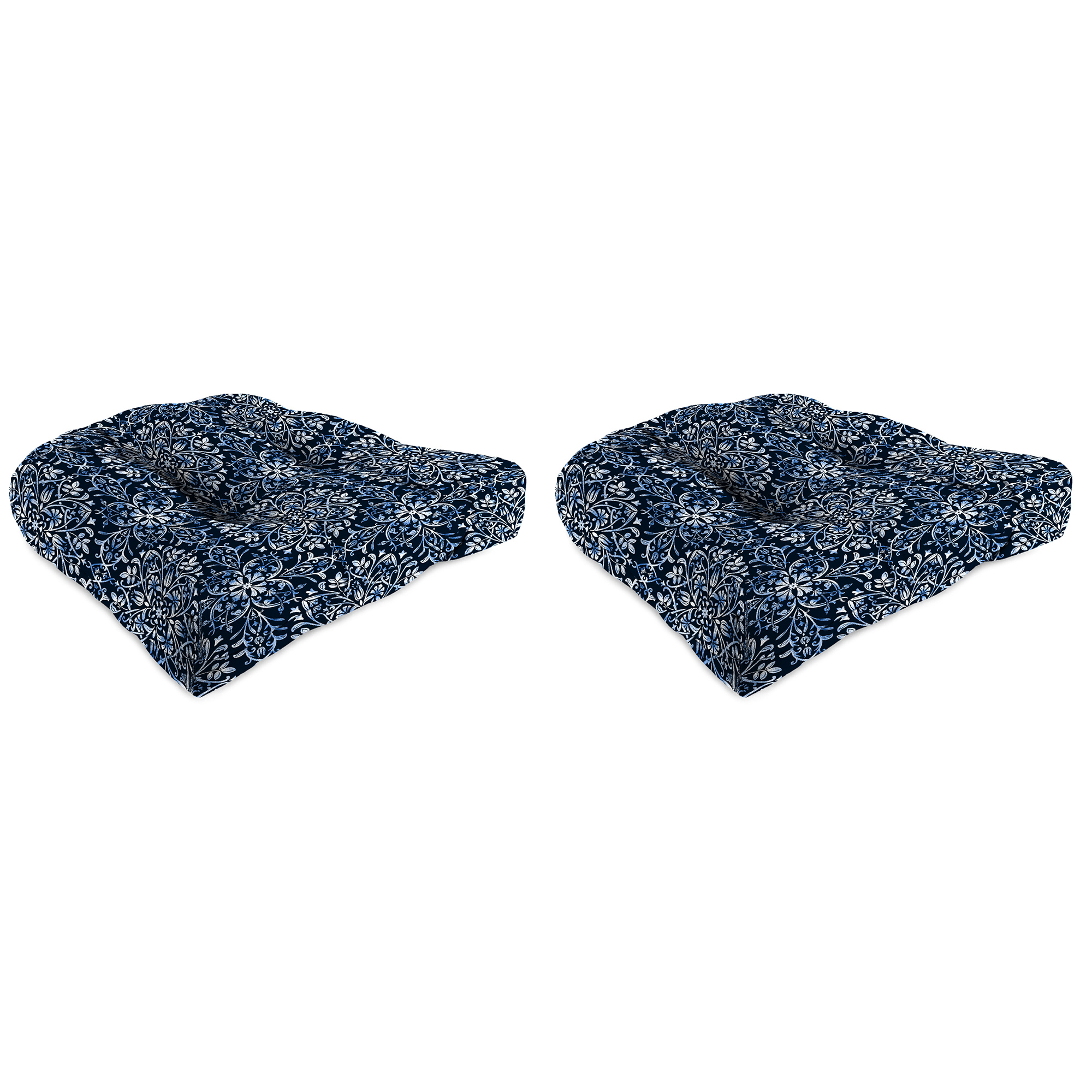 New Tufted Outdoor Patio Wicker Chair Seat Cushions 18", 2-Pack, Fade Resistant - Picture 11 of 23