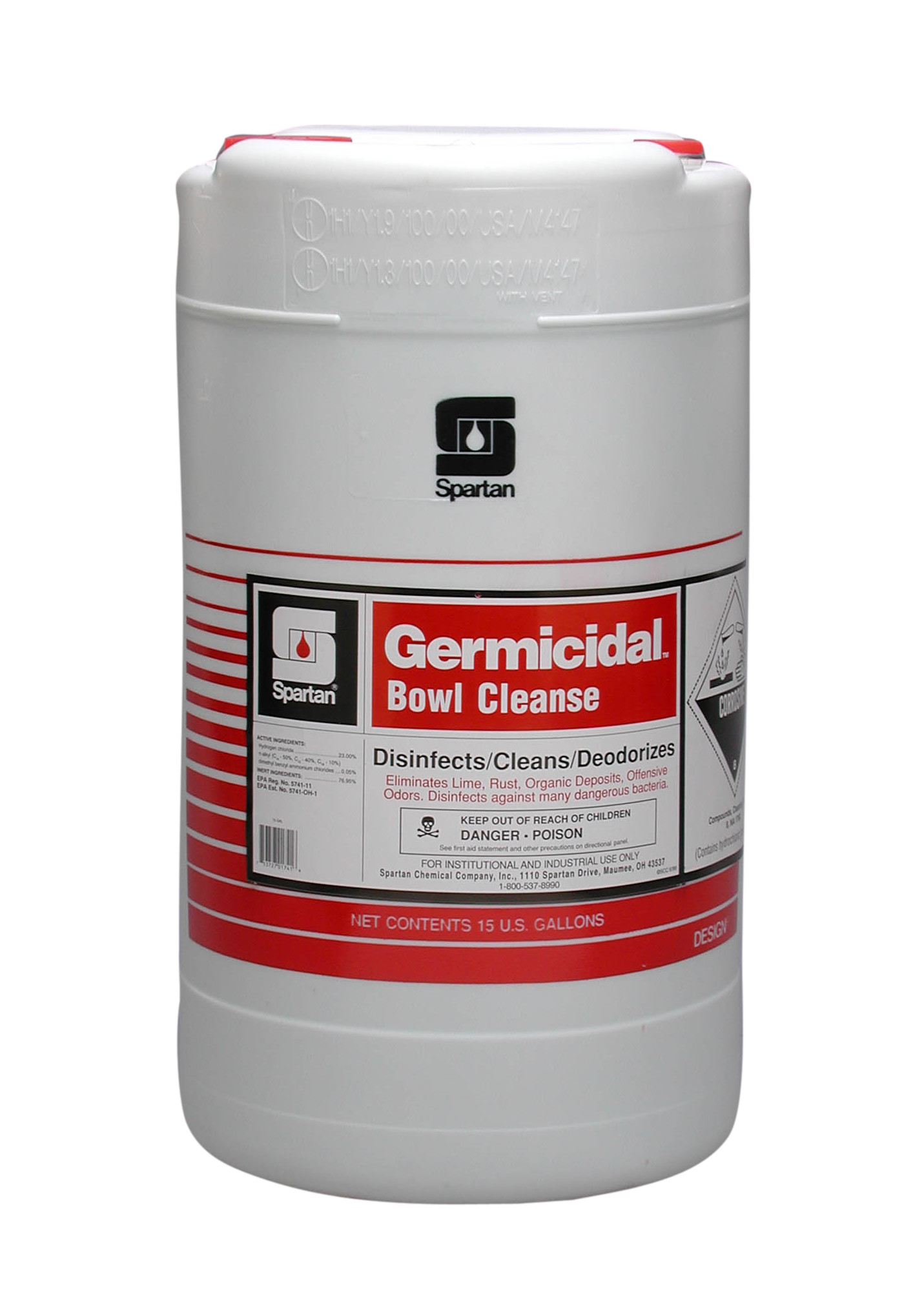 Spartan Chemical Company Germicidal Bowl Cleanse, 15 GAL DRUM