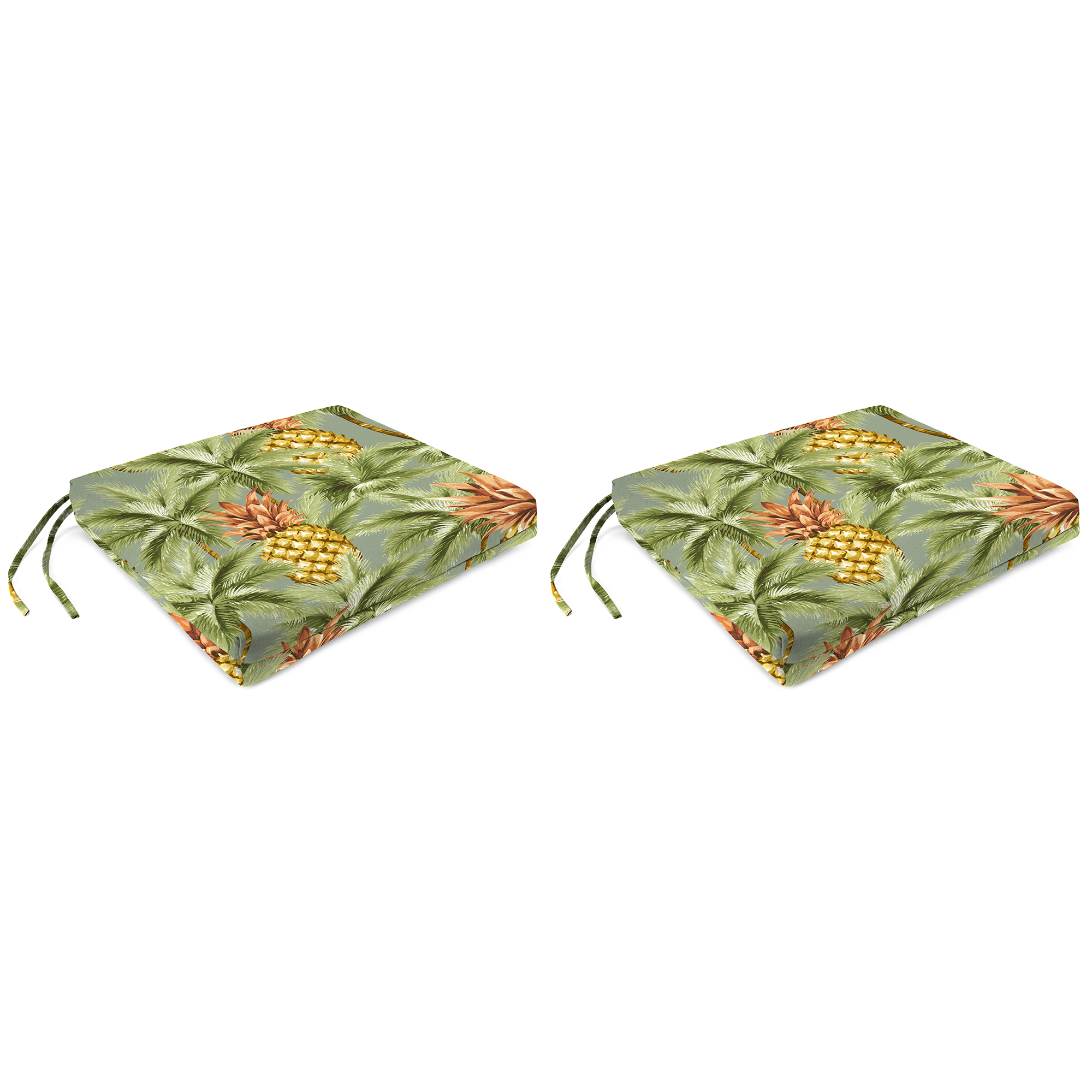 New Outdoor Chair Pad Seat Cushions with Ties 19" x 17", 2-Pack, Fade Resistant - Picture 4 of 21