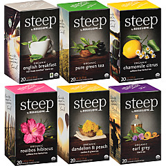 Mixed Case of 6 steep by Bigelow Organic Teas - Case of 6 boxes- total of 120 teabags