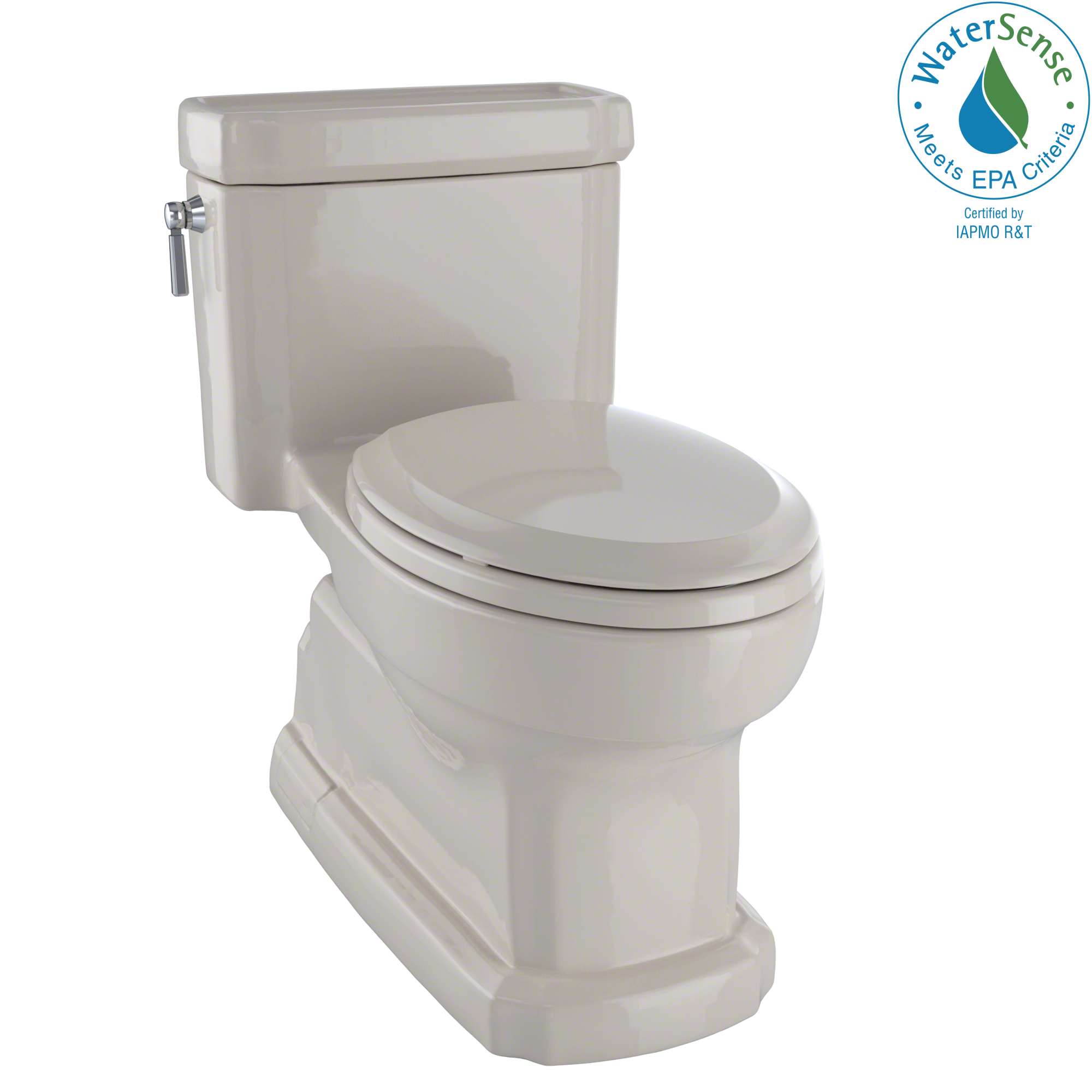 TOTO Eco Guinevere Elongated 1.28 GPF Universal Height Skirted Toilet with CEFIONTECT and SoftClose Seat, Bone, Vitreous China|Plastic, MS974224CEFG#03