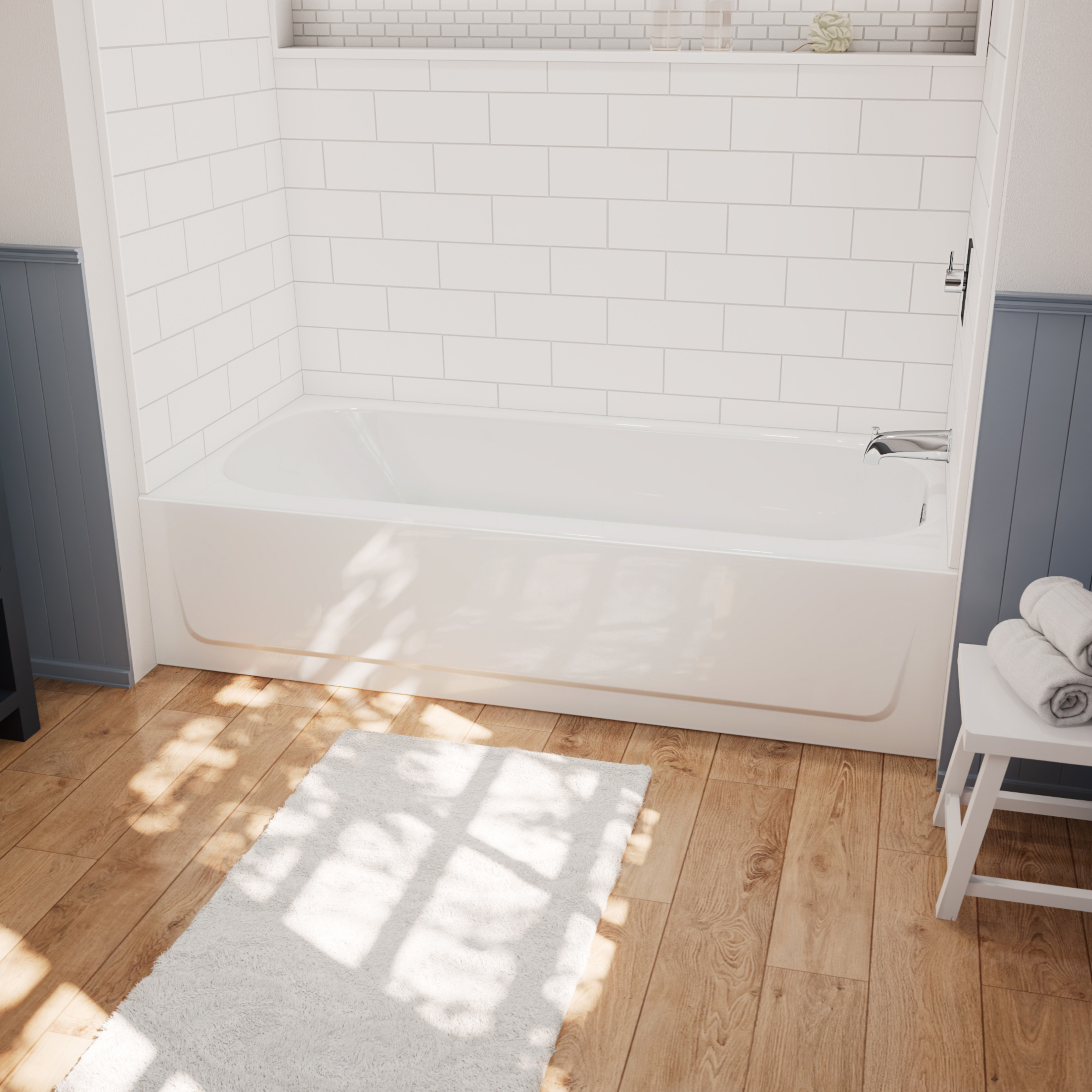 Aloha 6030 Porcelain Enamel Alcove Bathtub In view 3