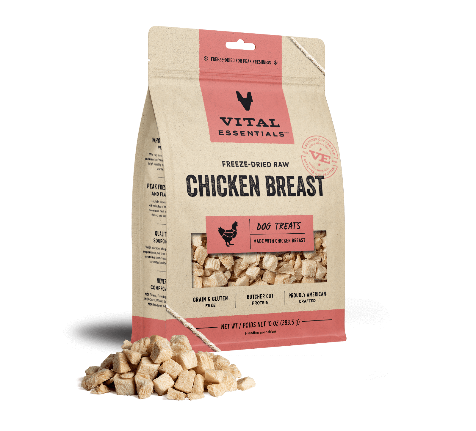 Vital Essentials Freeze-Dried Raw Chicken Breast Dog Treats, 10 oz - Treats