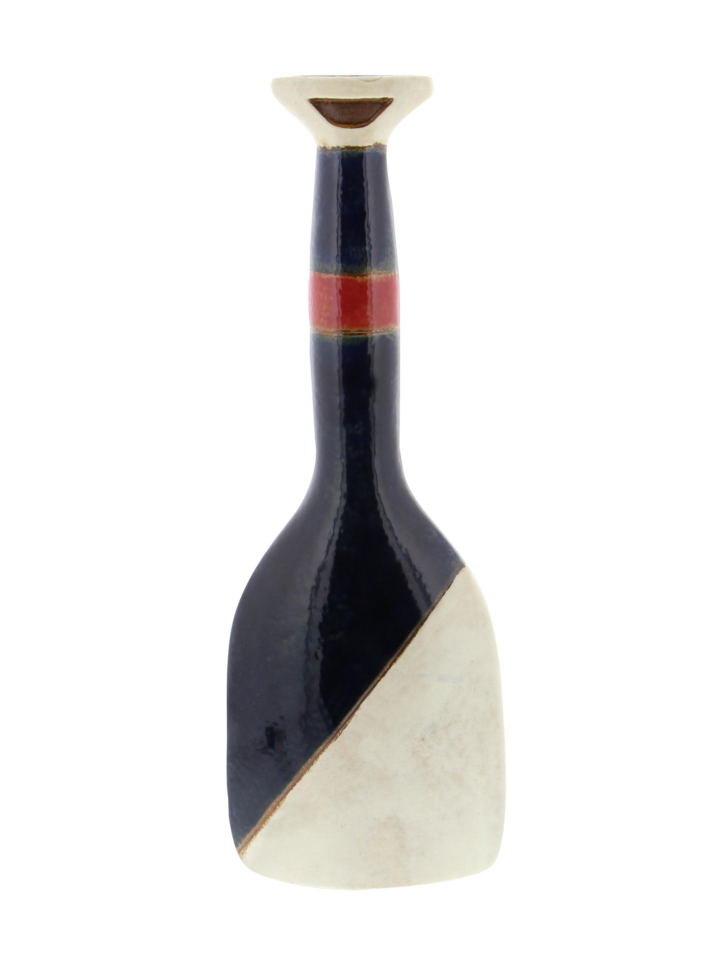 Black Ceramic  Vase, 6" x 3" x 17"