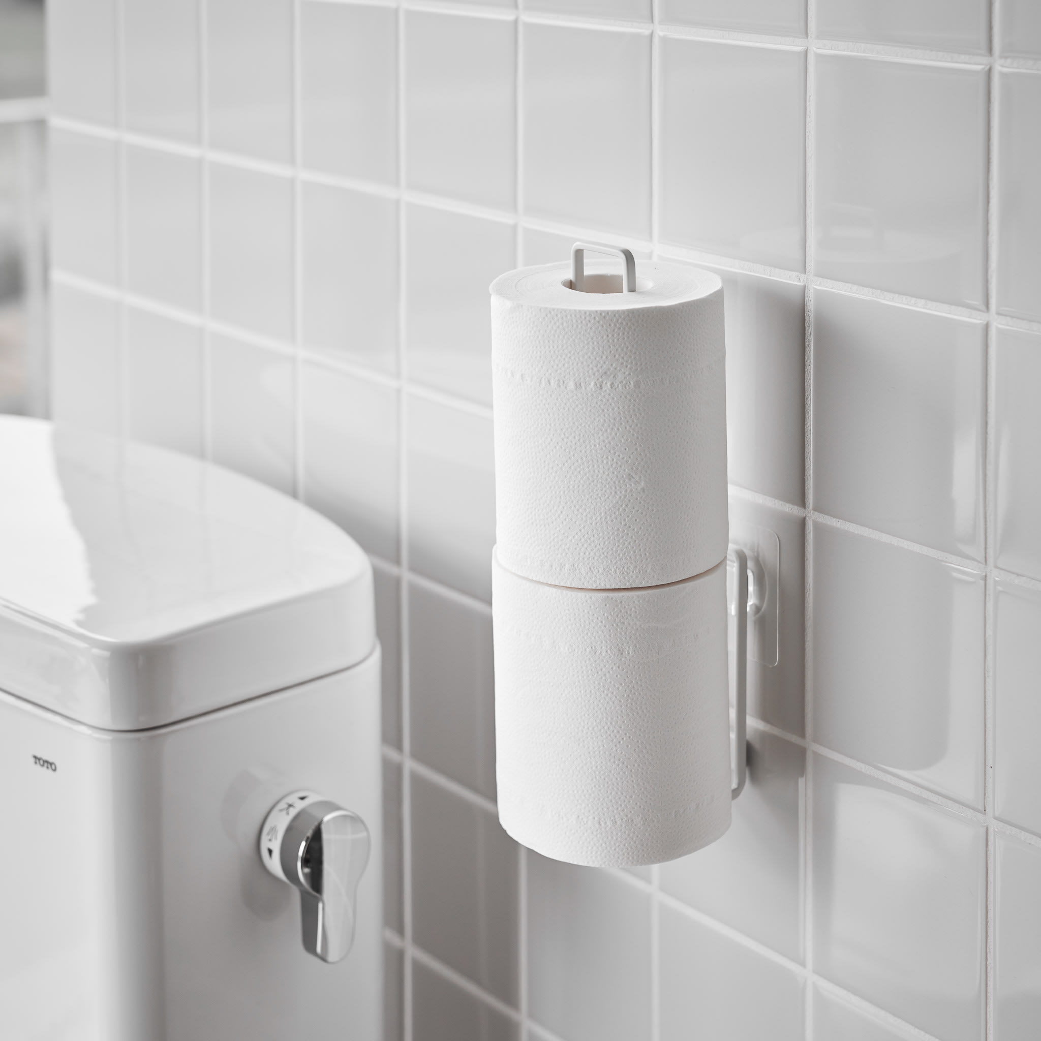 Film Hook Toilet Paper Holder : Spare Rolls Always Handy