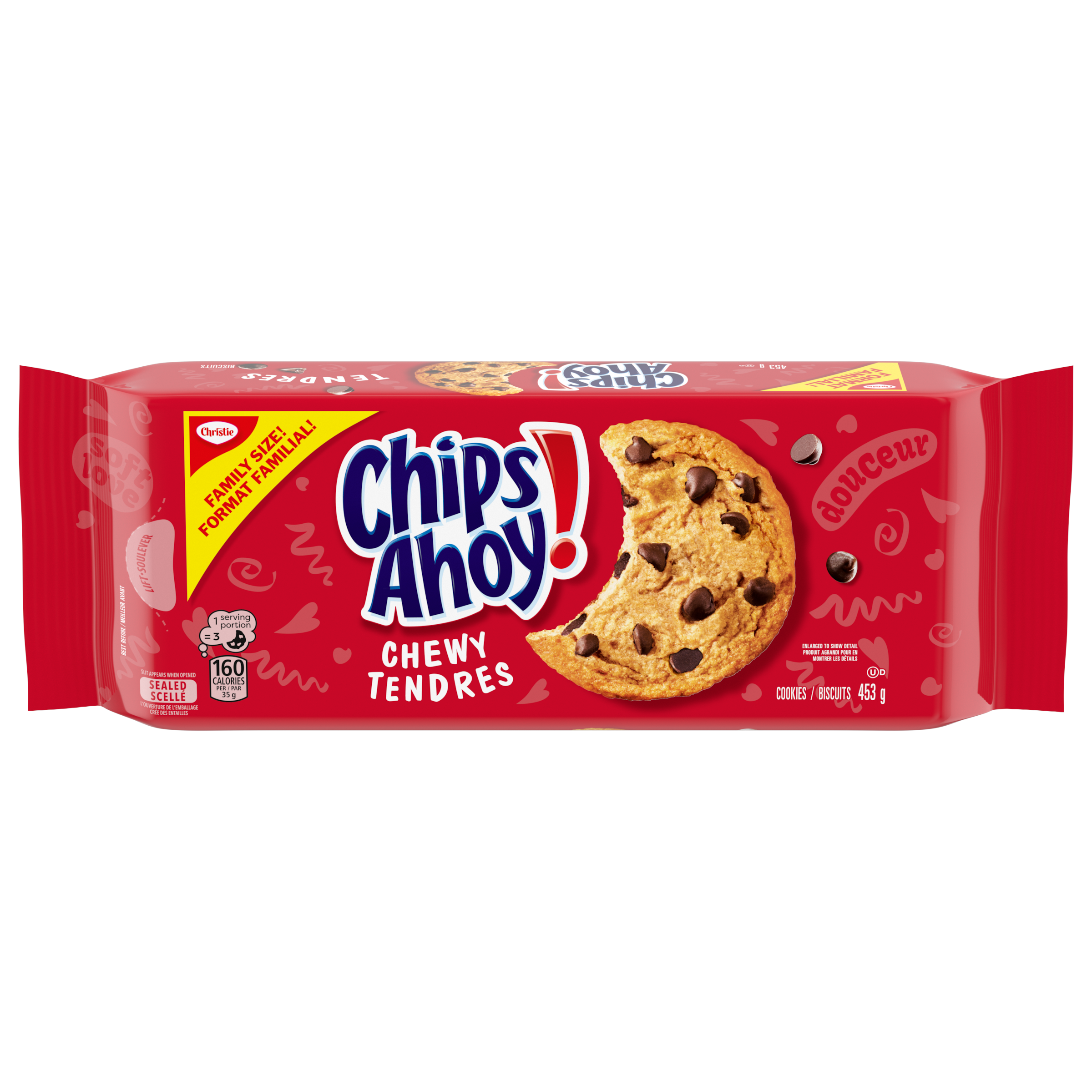 Biscuits CHIPS AHOY! Tendres, 1 emballage refermable, format familial de 453 g