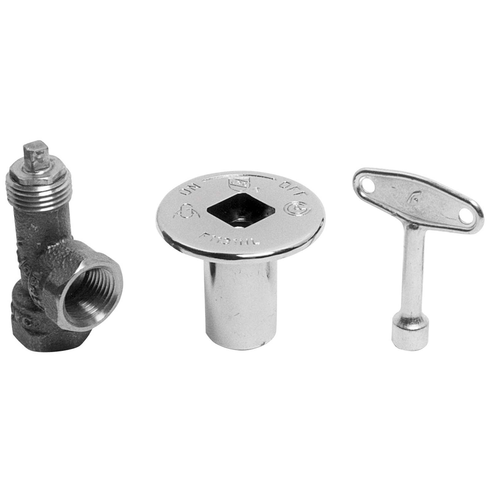 Wolverine Brass® 56222W ProSeries 1/2" FIP Angle Log Lighter Valve with Chrome Key