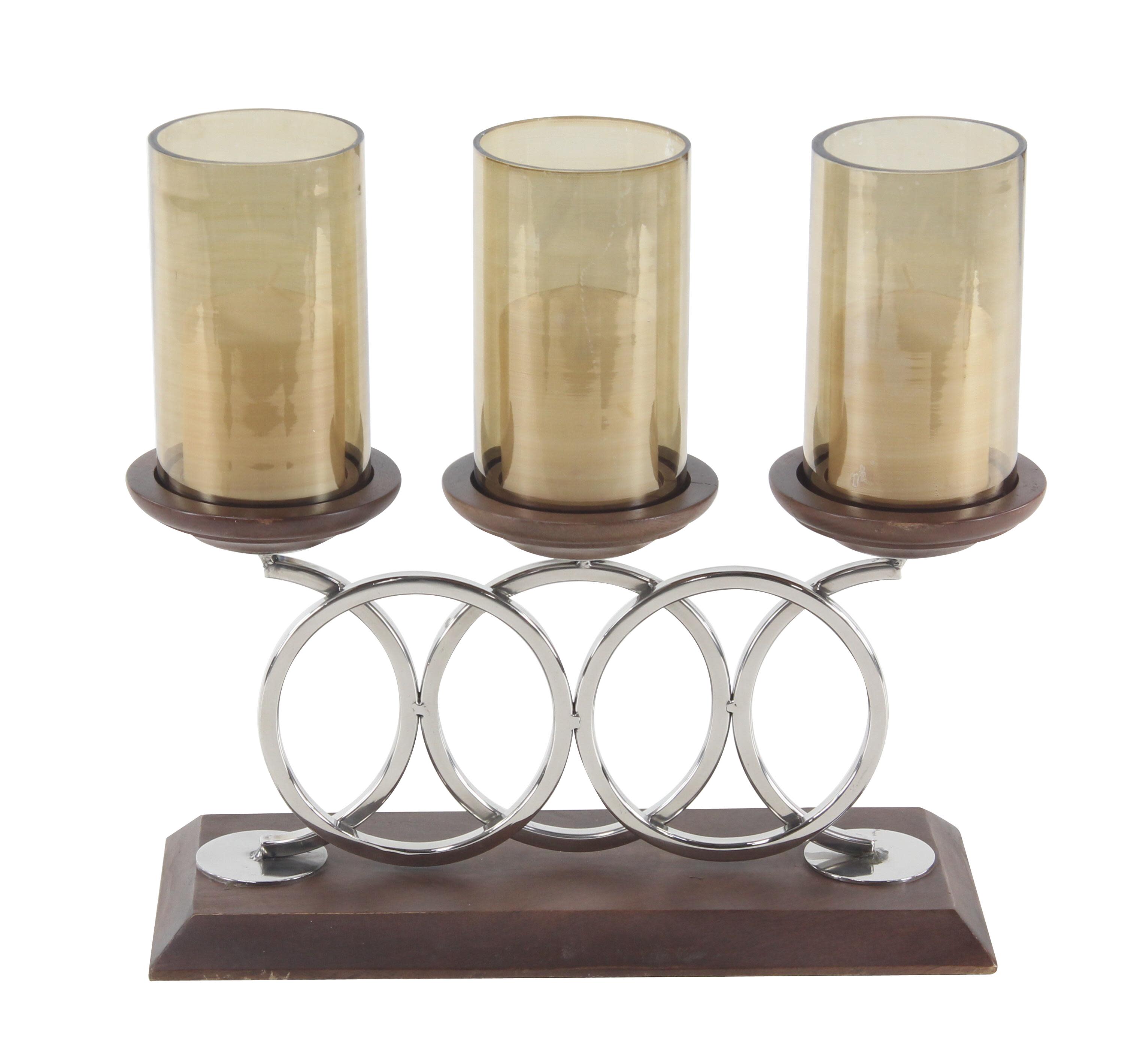 Brown Mango Wood  Candelabra, 17" x 7" x 15"