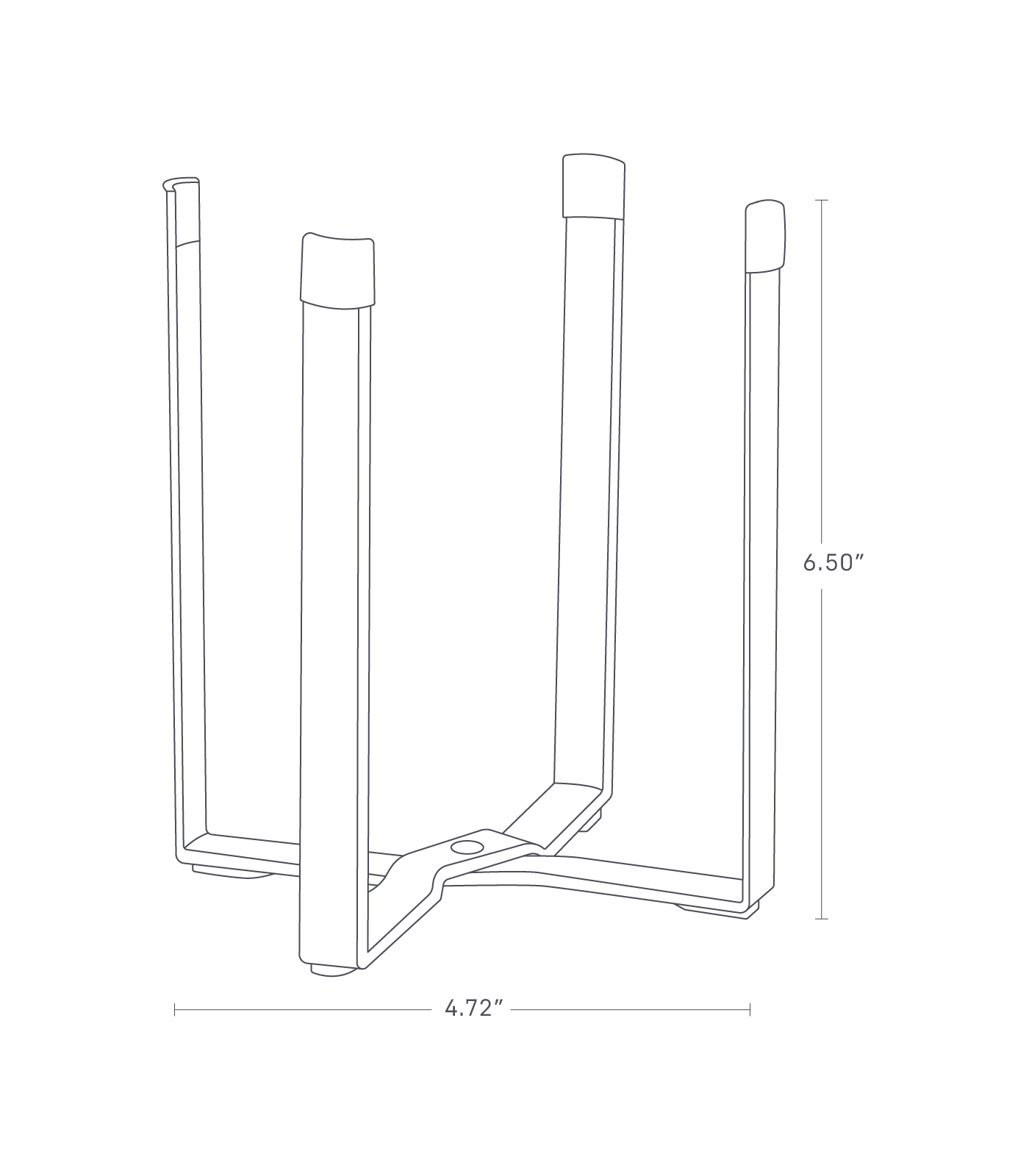 Dimension image for Collapsible Bottle Dryer showing width of 4.72