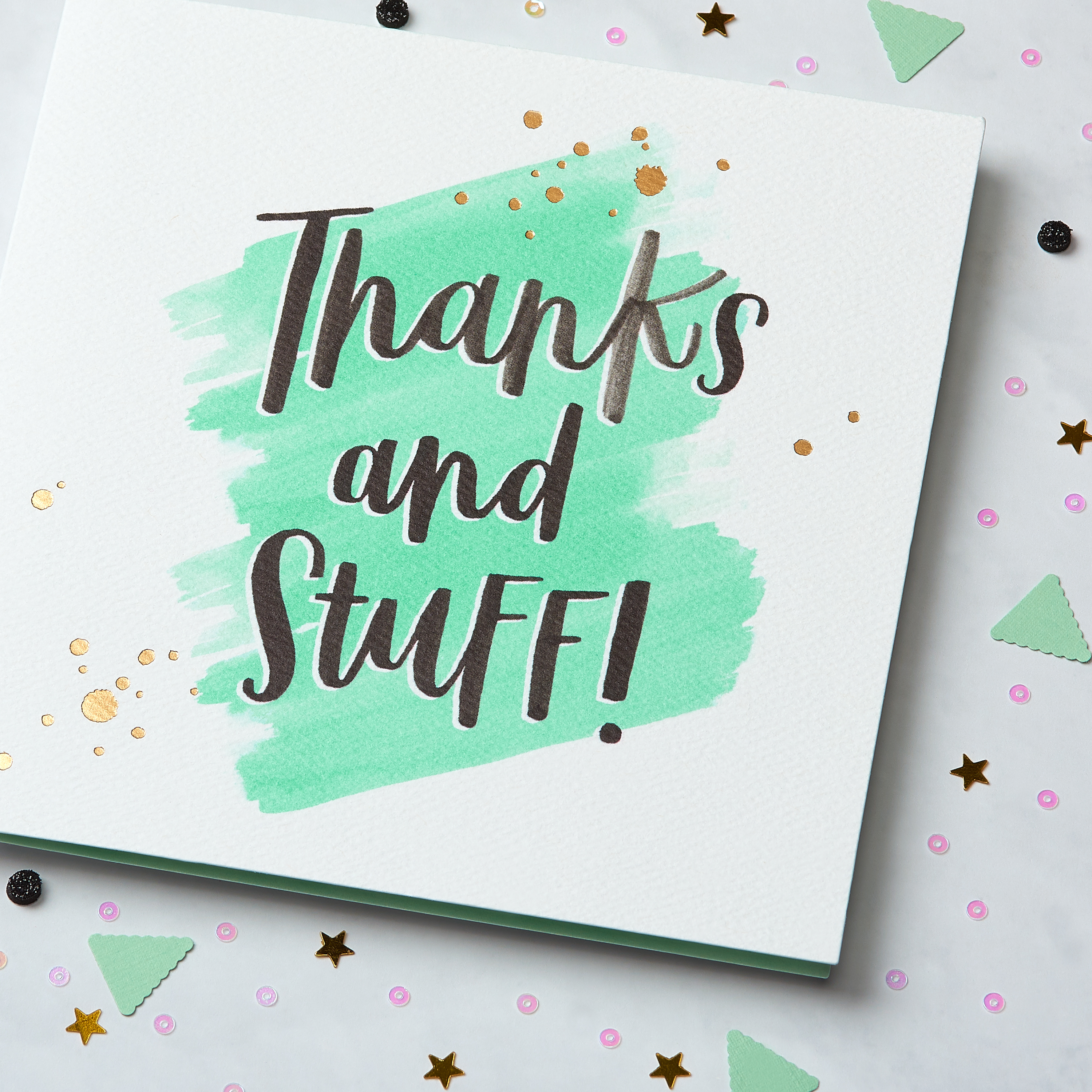 Thanks and Stuff Thank You Greeting Card image