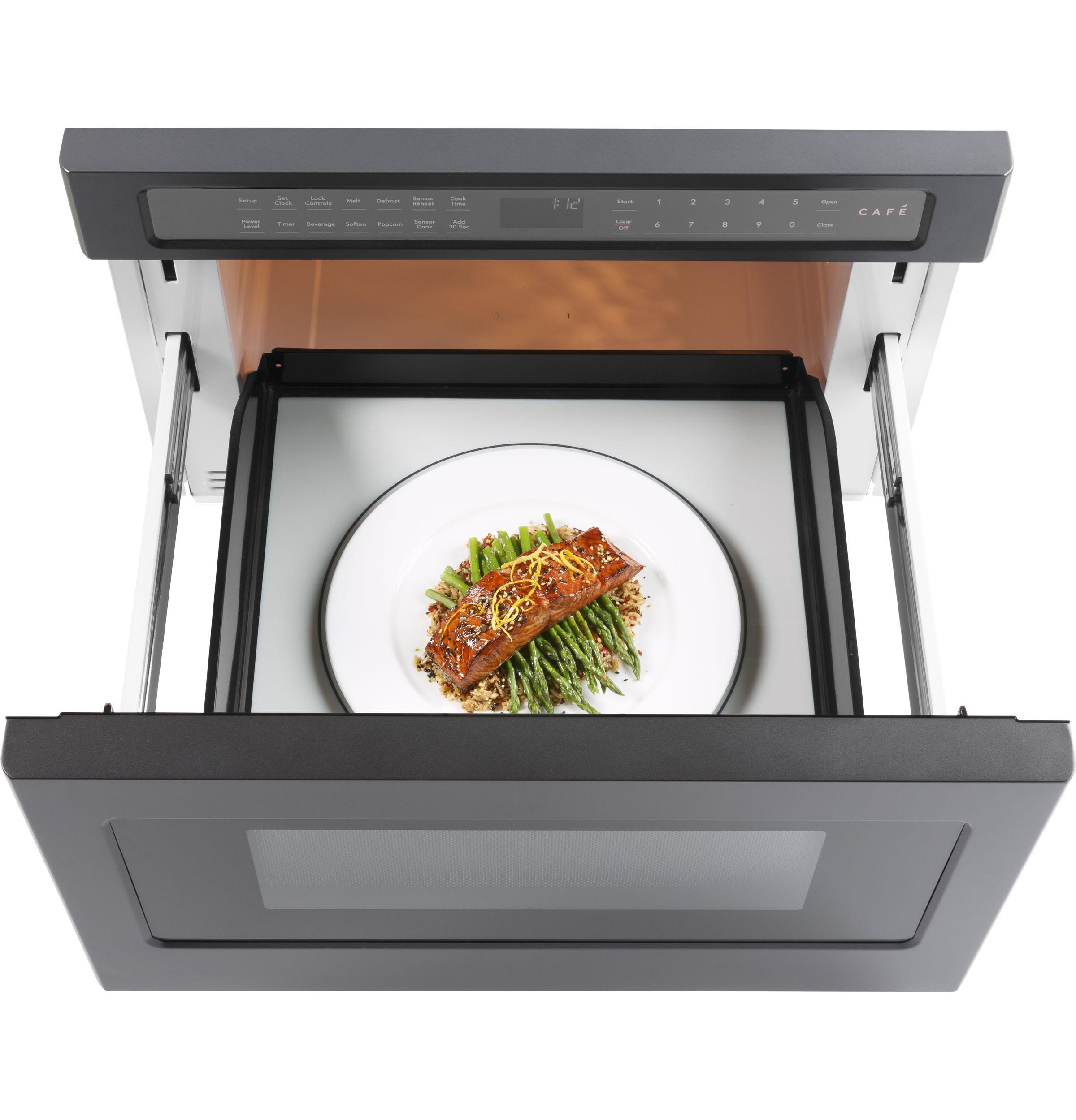 Café™ 1.2 Cu.Ft. Matte Black Built In Microwave Drawer view 4