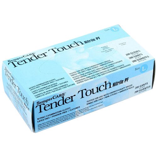 Tender Touch® 200 Large Exam Glove Nitrile,  Powder-Free - 200/Box