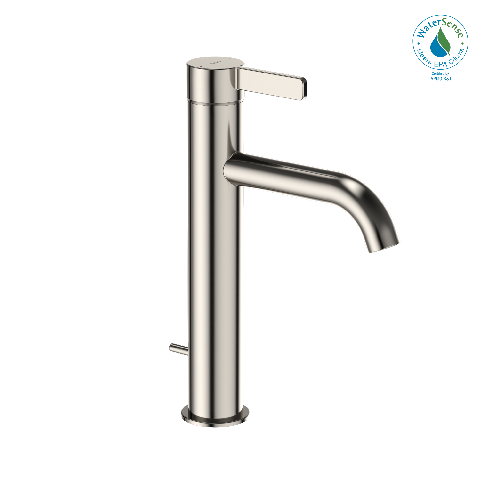 TOTO GF 1.2 GPM Single Handle Semi-Vessel Bathroom Sink Faucet with COMFORT GLIDE Technology, Polished Nickel, Stainless Steel, TLG11303U#PN