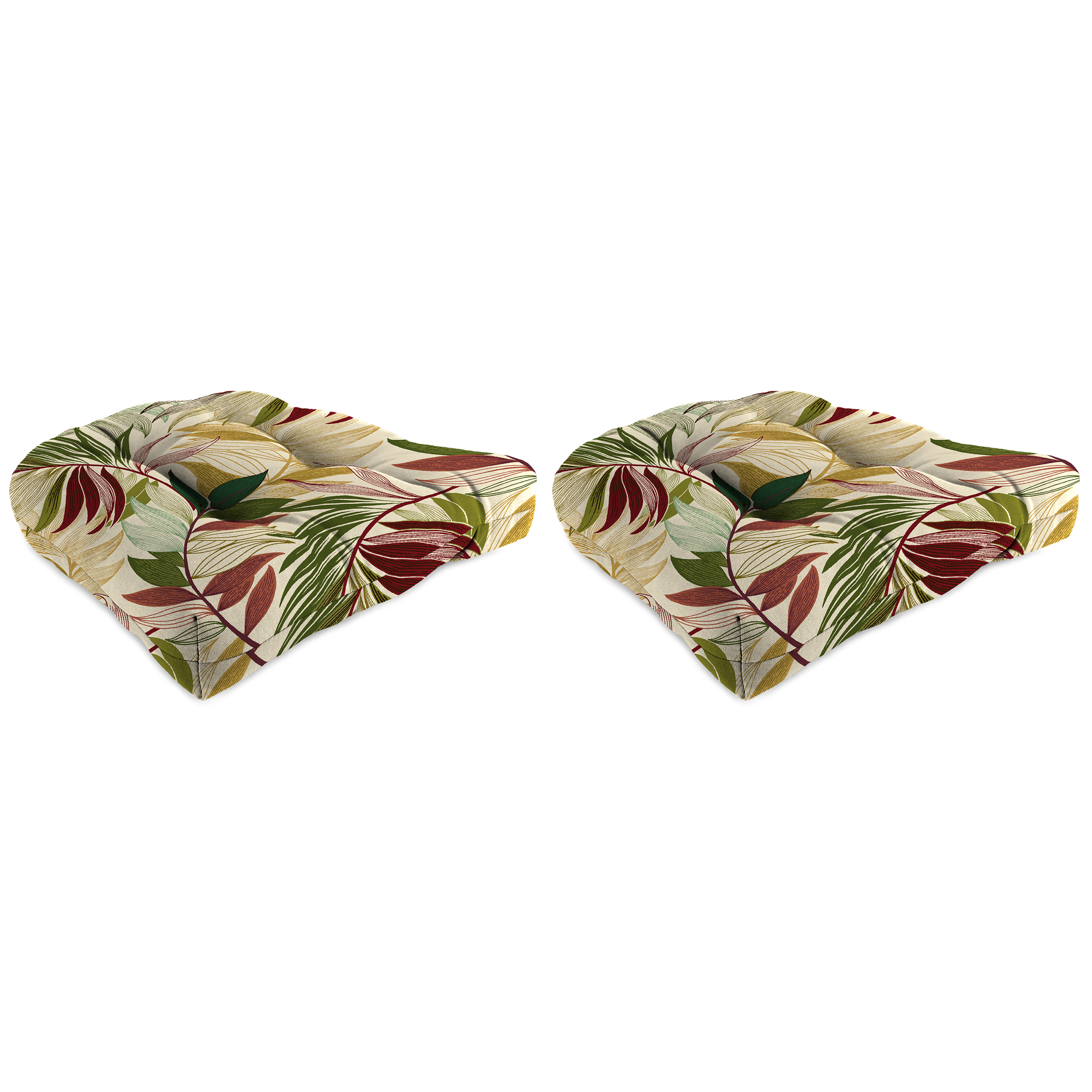 New Tufted Outdoor Patio Wicker Chair Seat Cushions 18", 2-Pack, Fade Resistant - Picture 3 of 23
