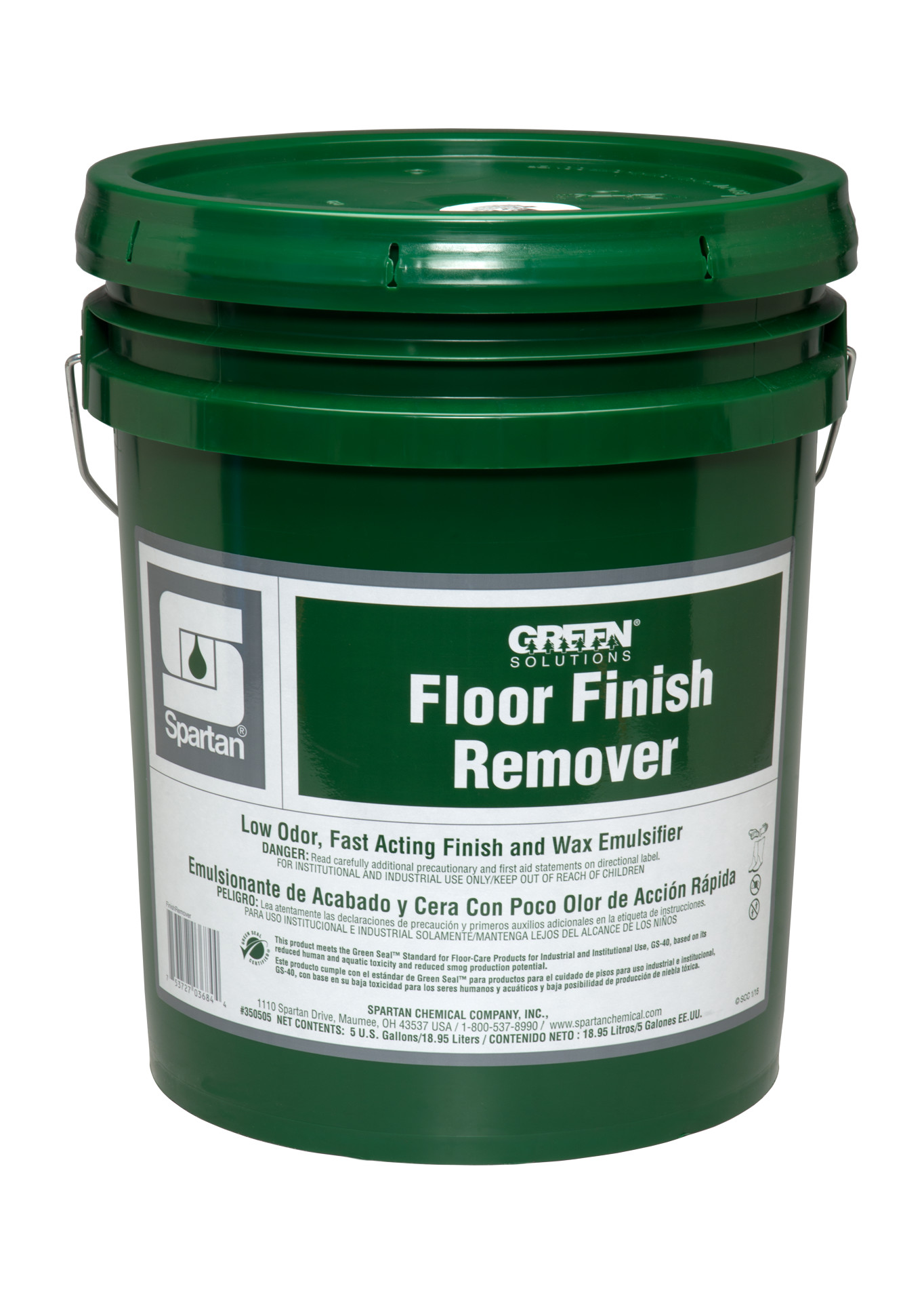 Spartan Chemical Company Green Solutions Floor Finish Remover, 5 GAL PAIL