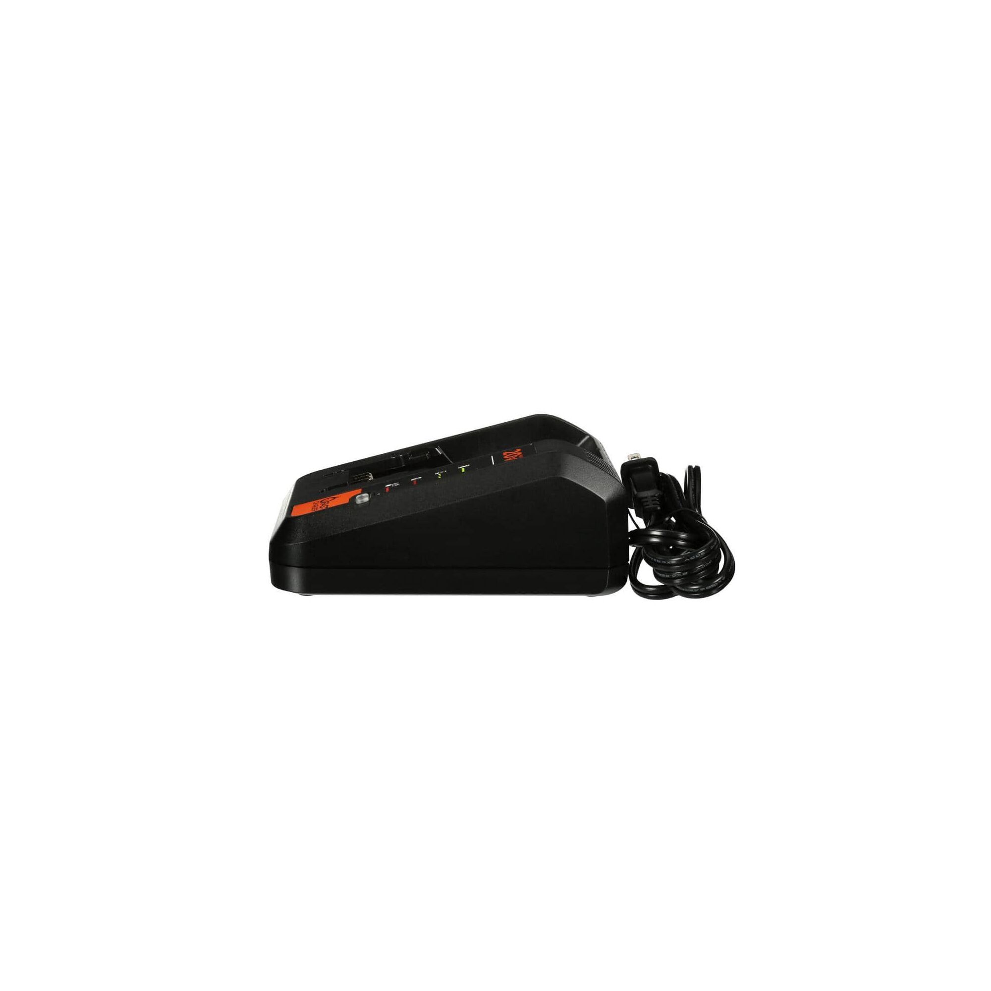 Side profile of black and decker lithium fast charger.