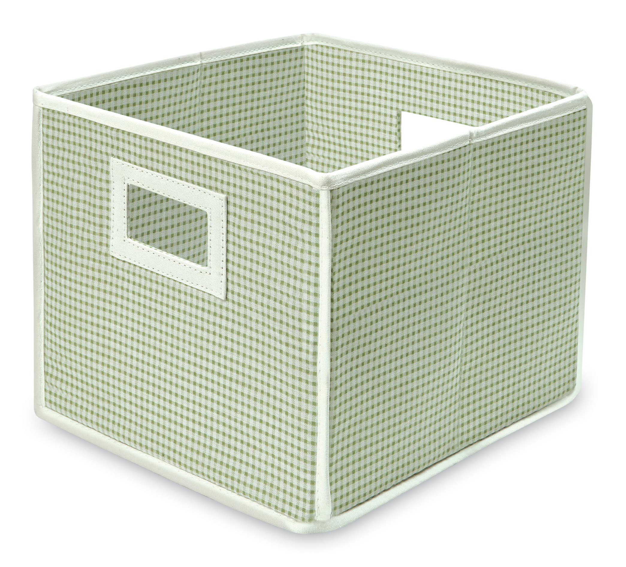 Folding Basket/Storage Cube - Sage Gingham