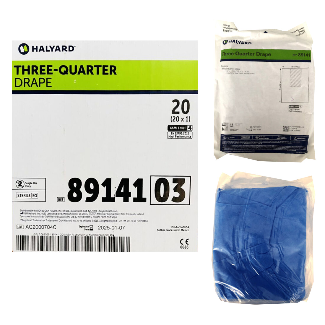 Three-Quarter Drape, 60" x 76", Sterile - 20/Case