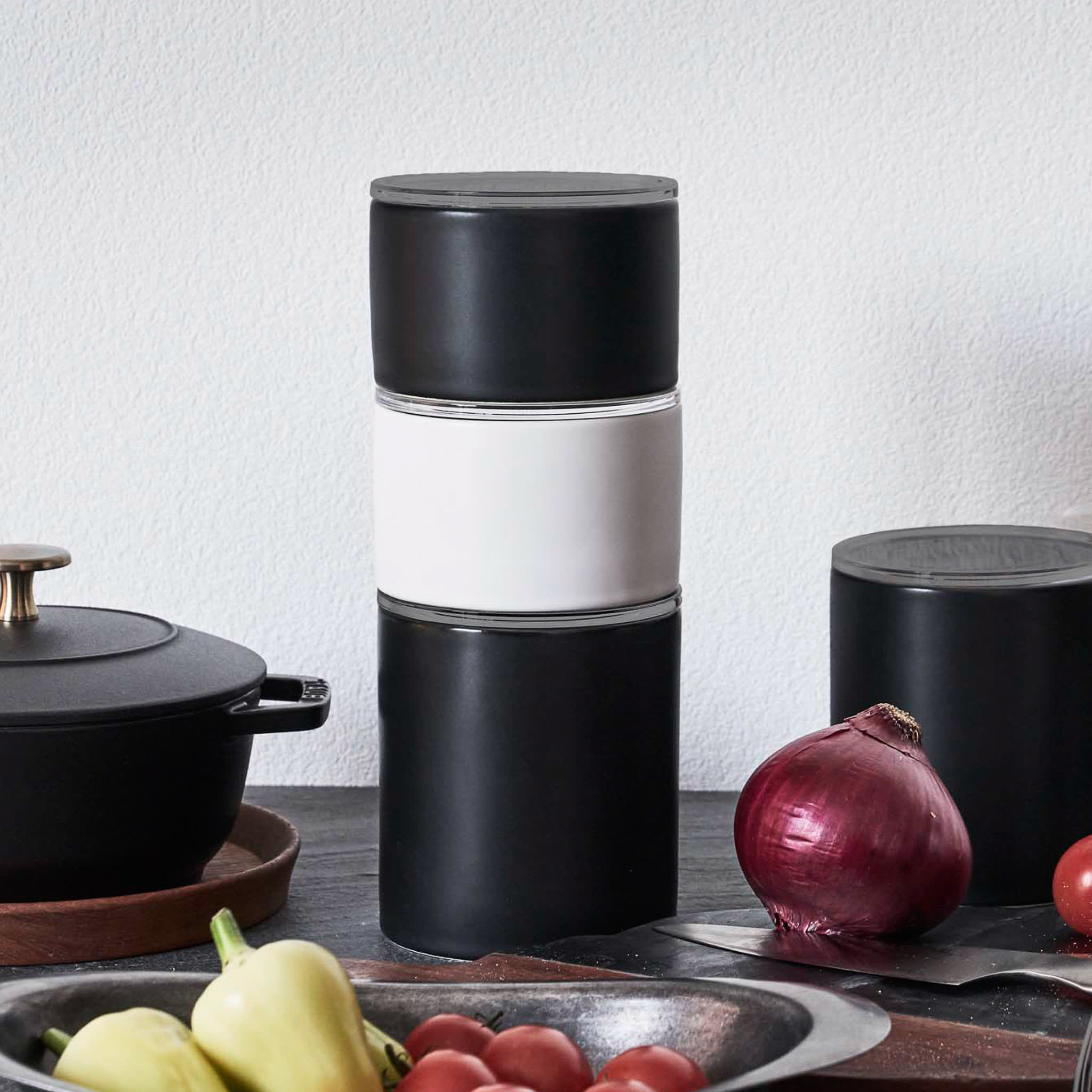 Ceramic Canister L : Stackable Design