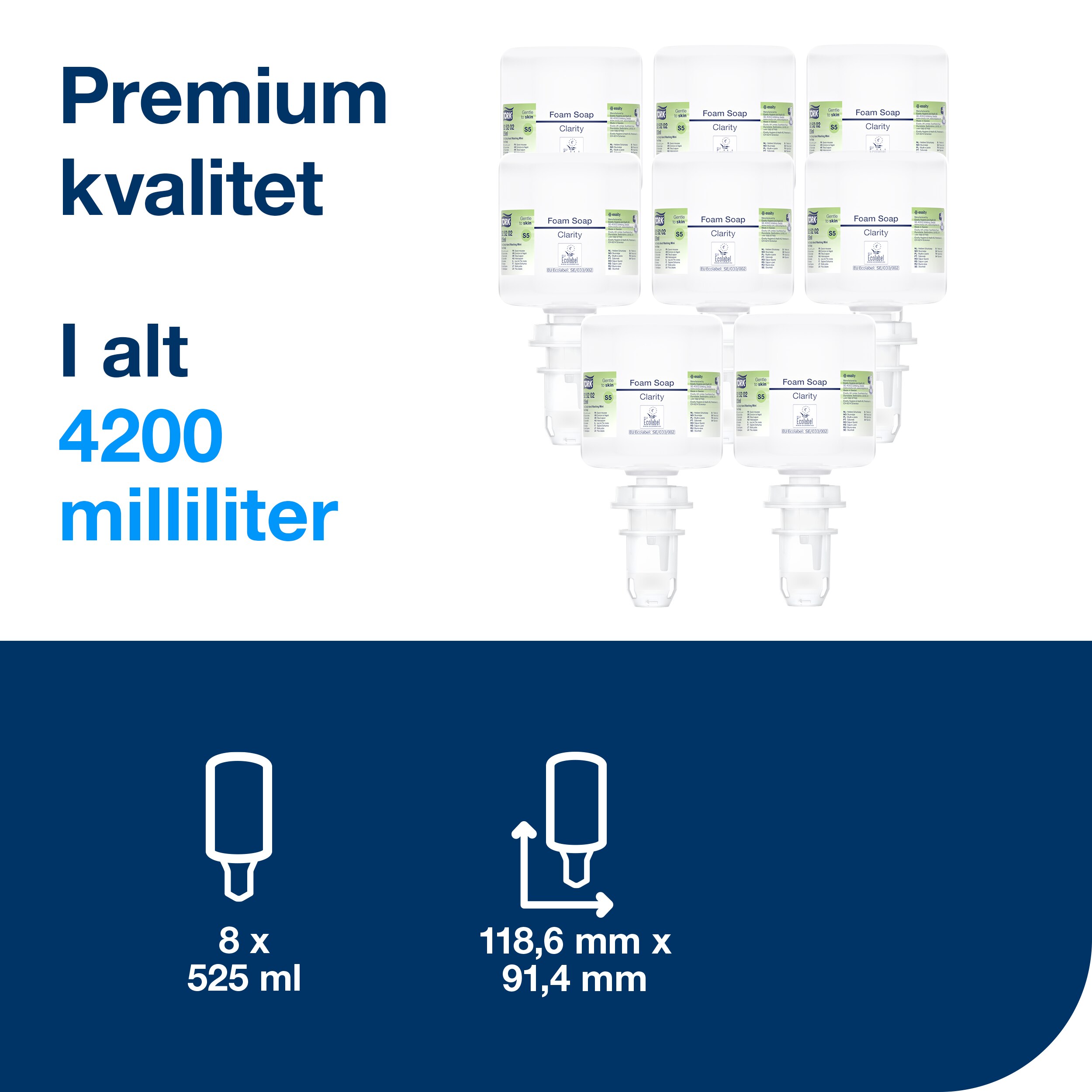 Håndsæbe, Skum, Refill, 525 ml, Tork Clarity S5