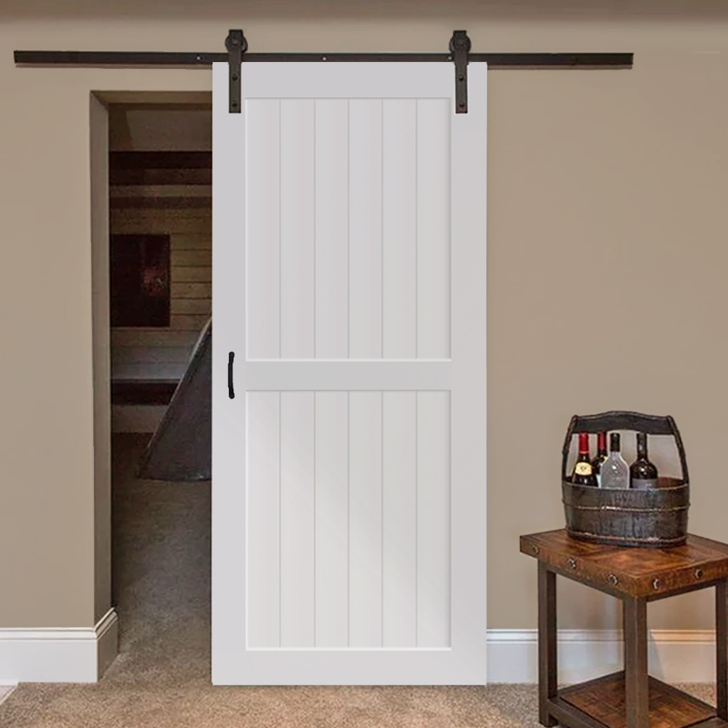 White 2Panel Barn Door