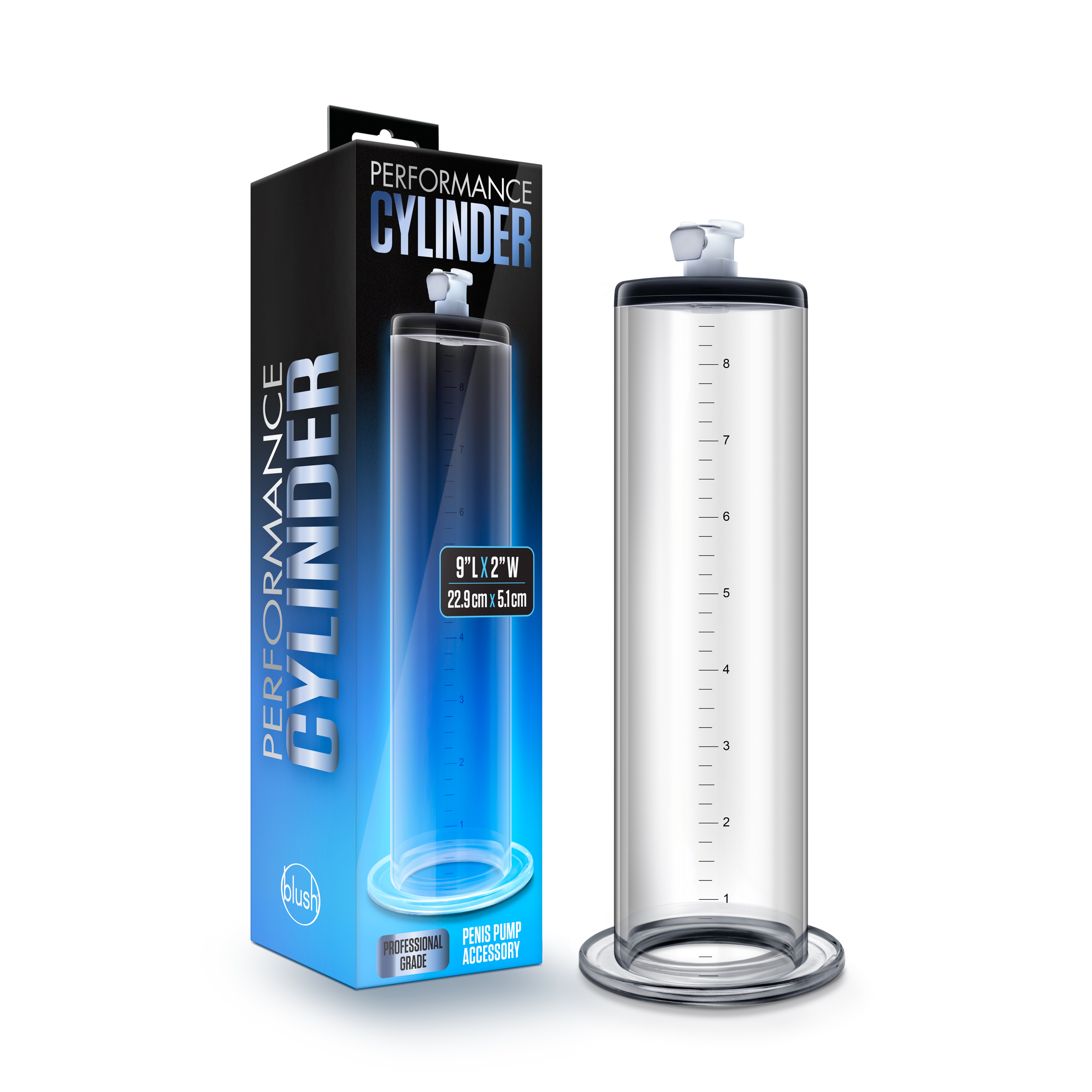 Blush Performance - 9 Inch x 2 Inch Penis Pump Cylinder - Clear