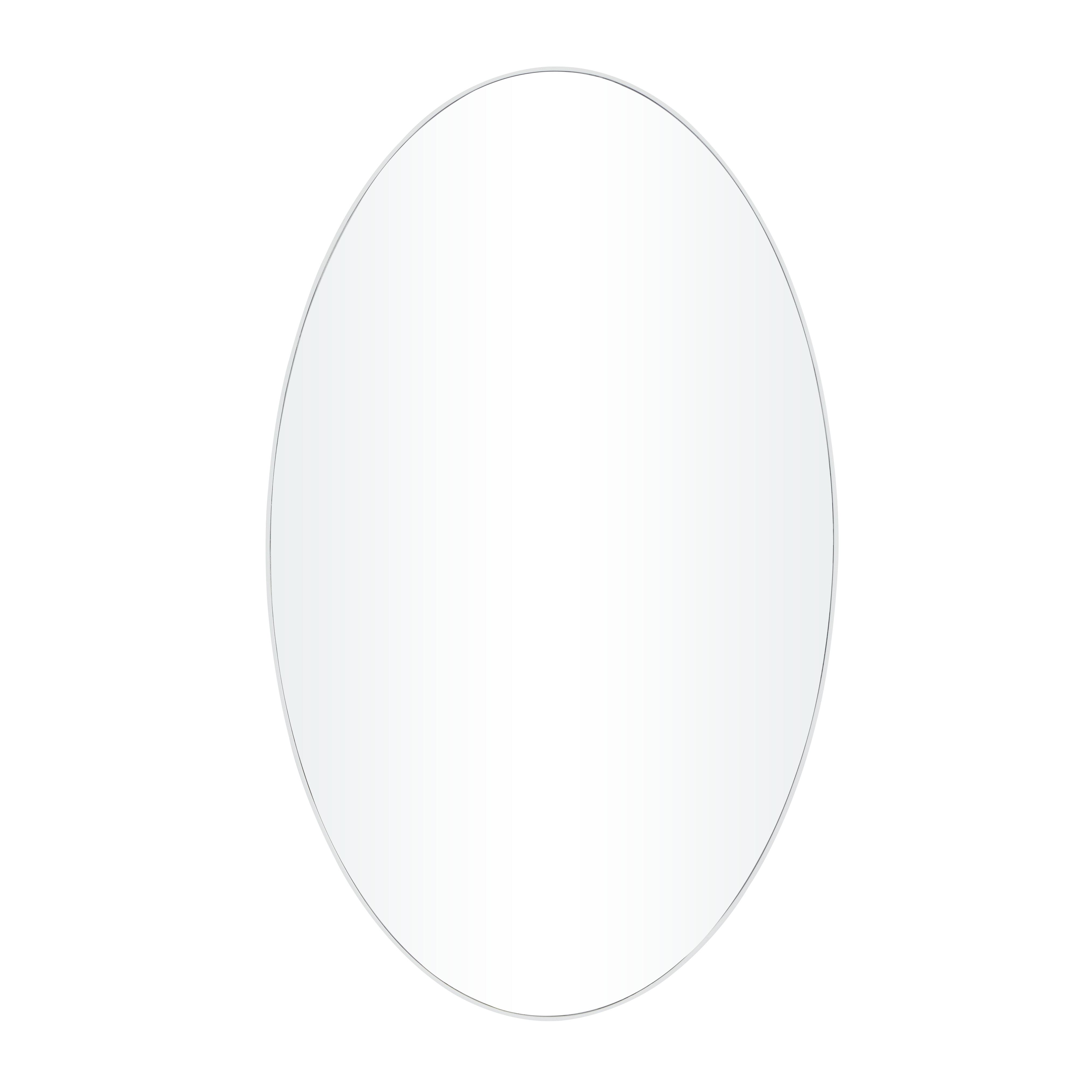 White Wooden  Room Wall Mirror with Thin Minimalistic Frame, 24" x 1" x 40"
