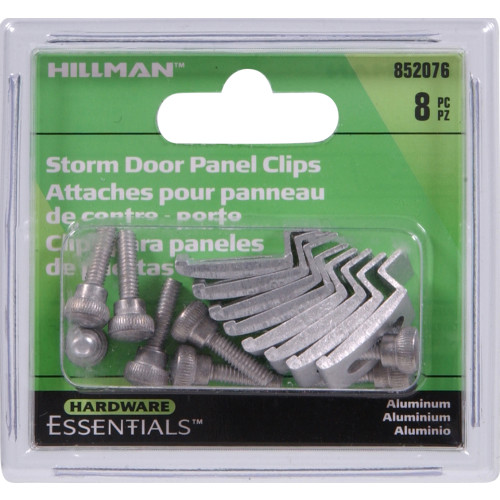 Hardware Essentials Storm Door Panel Clip Aluminum 8 Pack