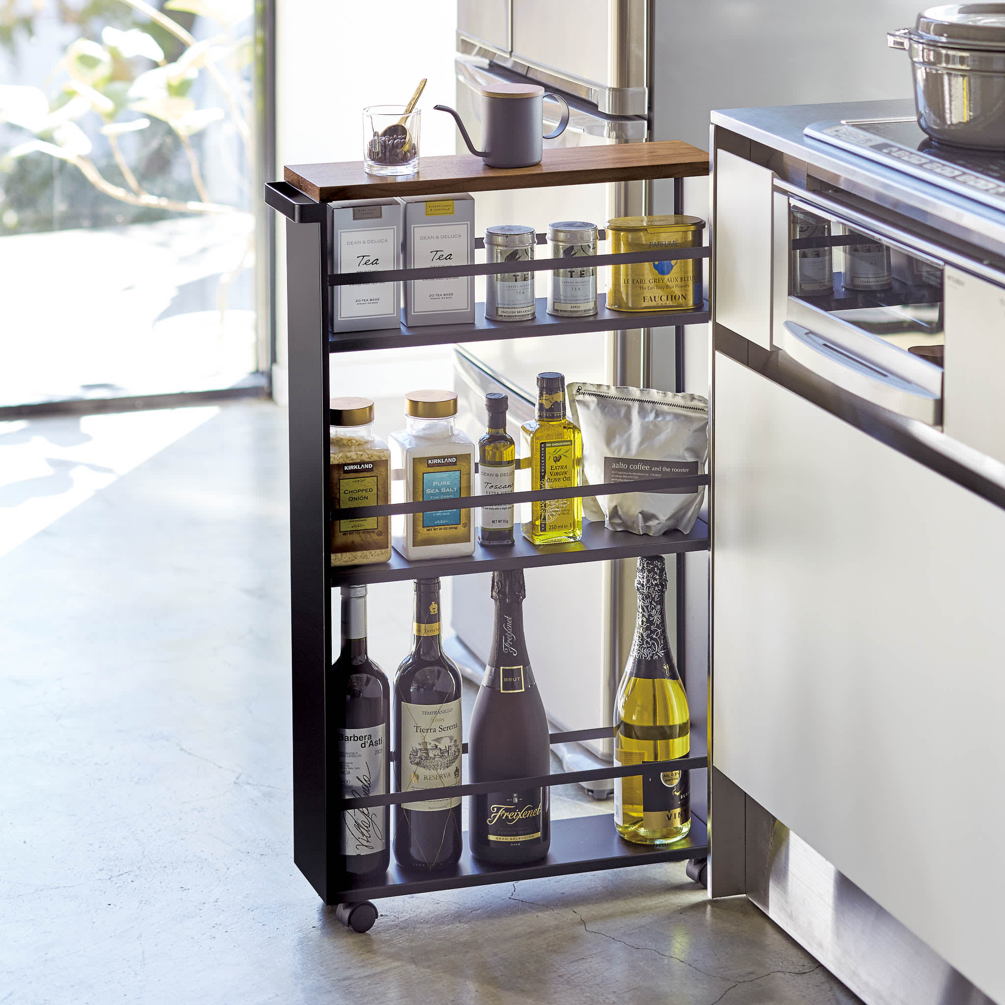 Slim Wood-Top Storage Cart : Nie wieder ohne Klopapier erwischt werden.