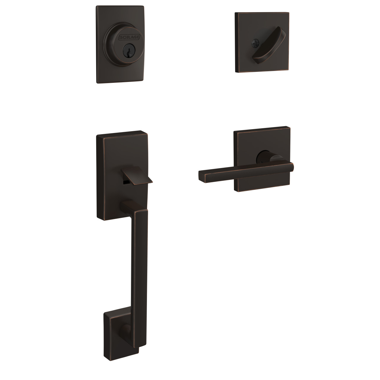 Custom Single Cylinder Handleset and Latitude Lever with Collins Trim