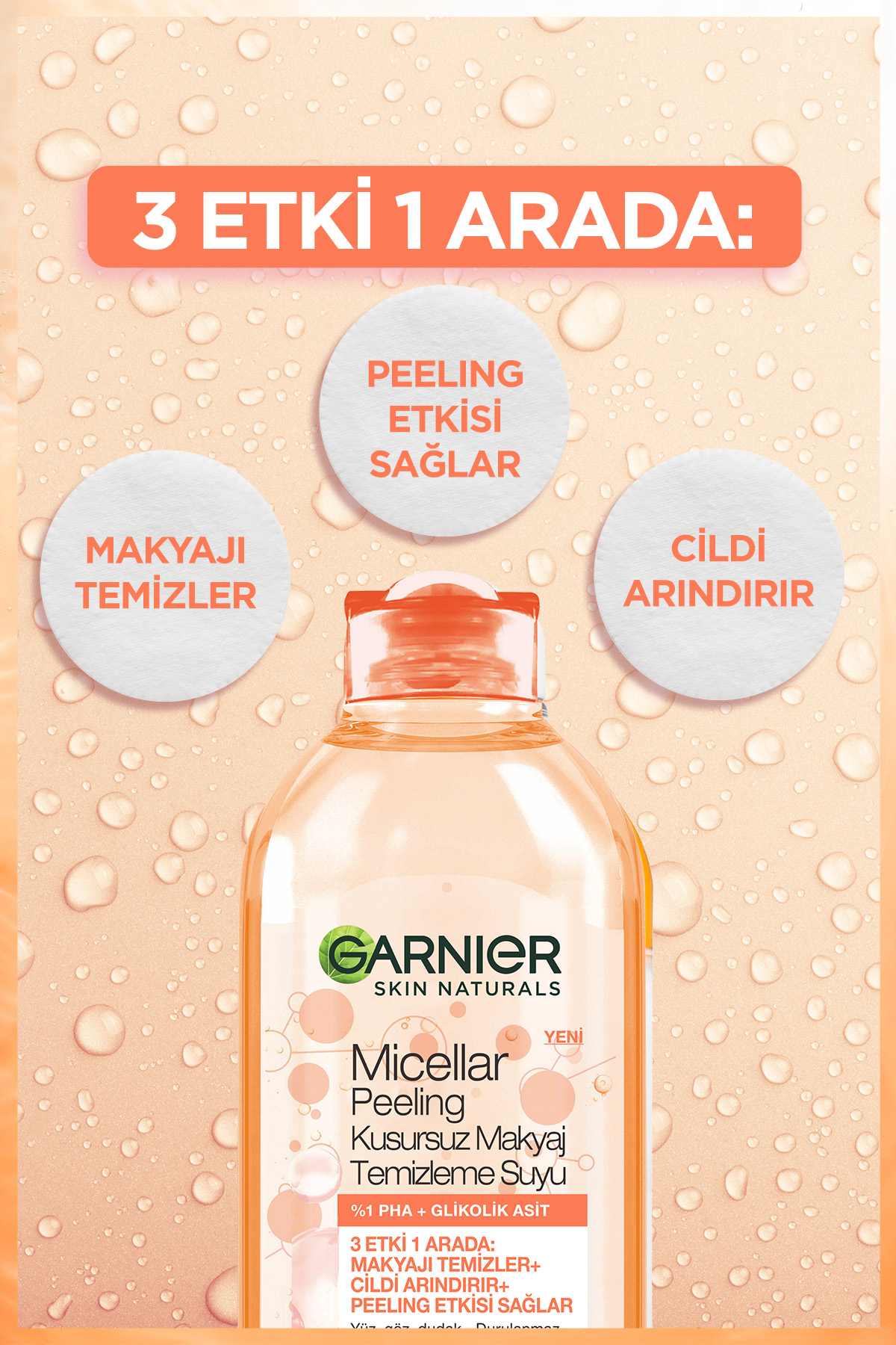 garnier micellar peeling kusursuz makyaj temizleme suyu 400 ml