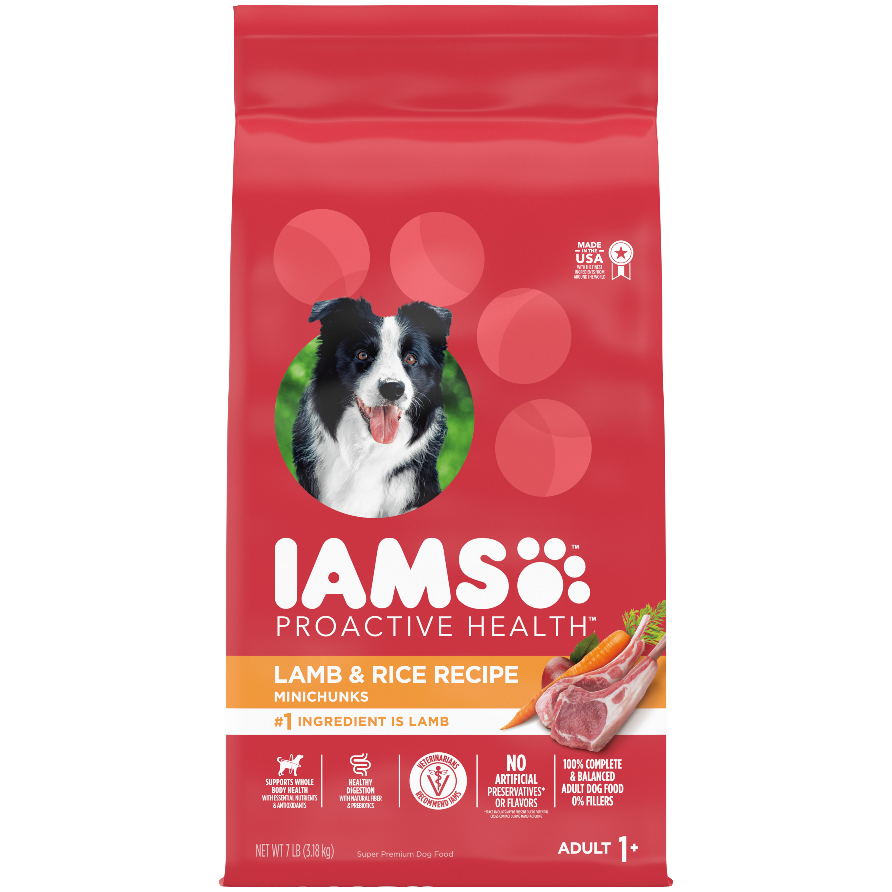7 Lb Iams Proactive Health Lamb & Rice Mini Chunks - Healing/First Aid