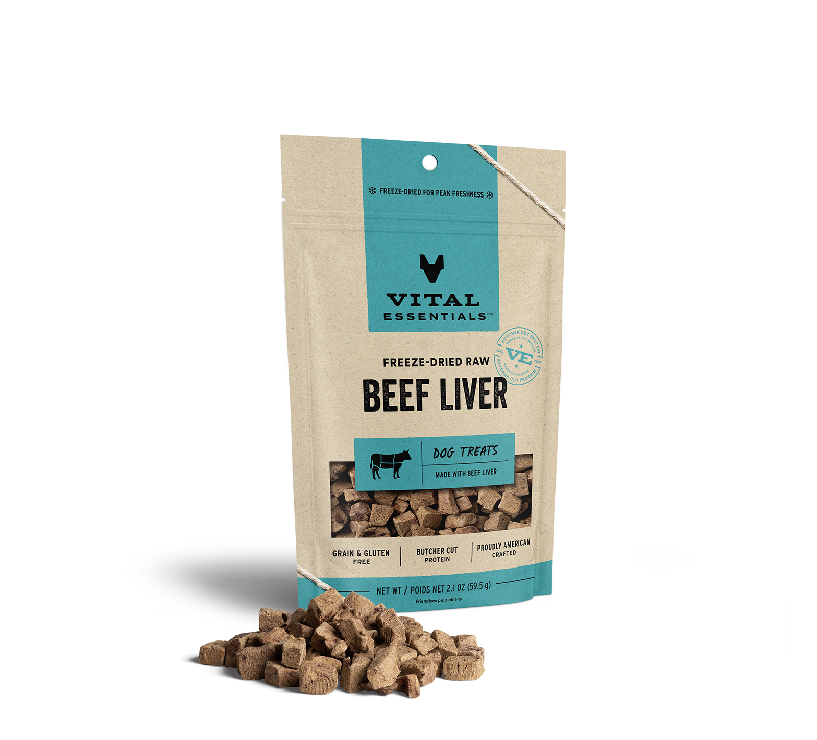 Vital Essentials Freeze-Dried Beef Liver Dog Treats, 2.1 oz - Treats