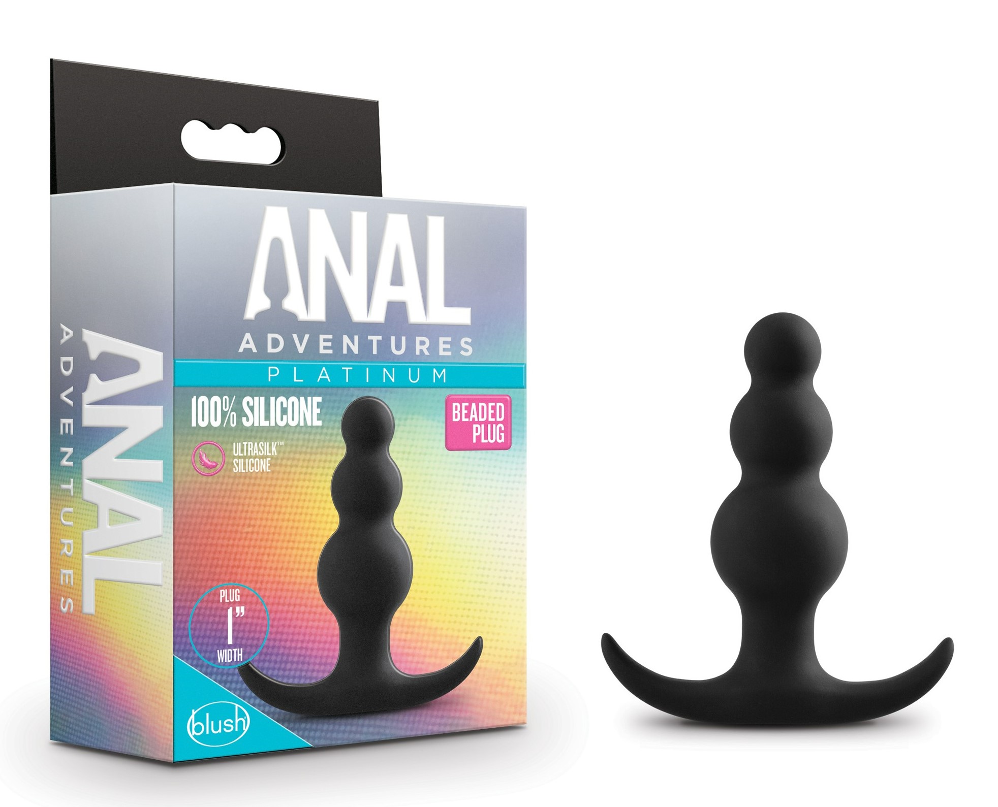 Blush Anal Adventures Platinum Black 3-Inch Anal Beads