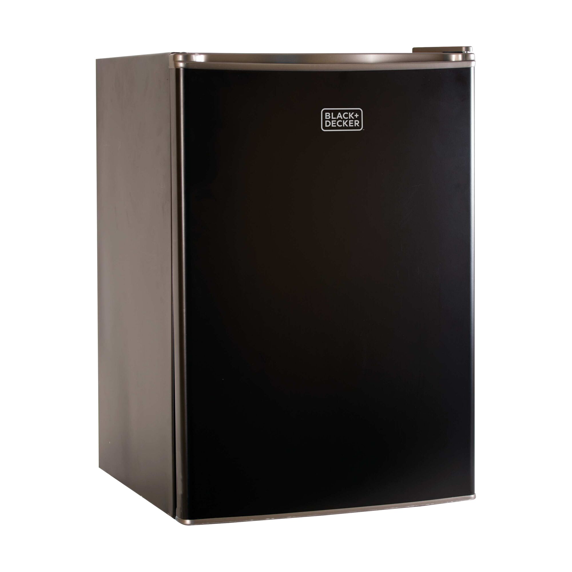 Profile of 2 point 5 cubic feet energy star refrigerator with freezer.