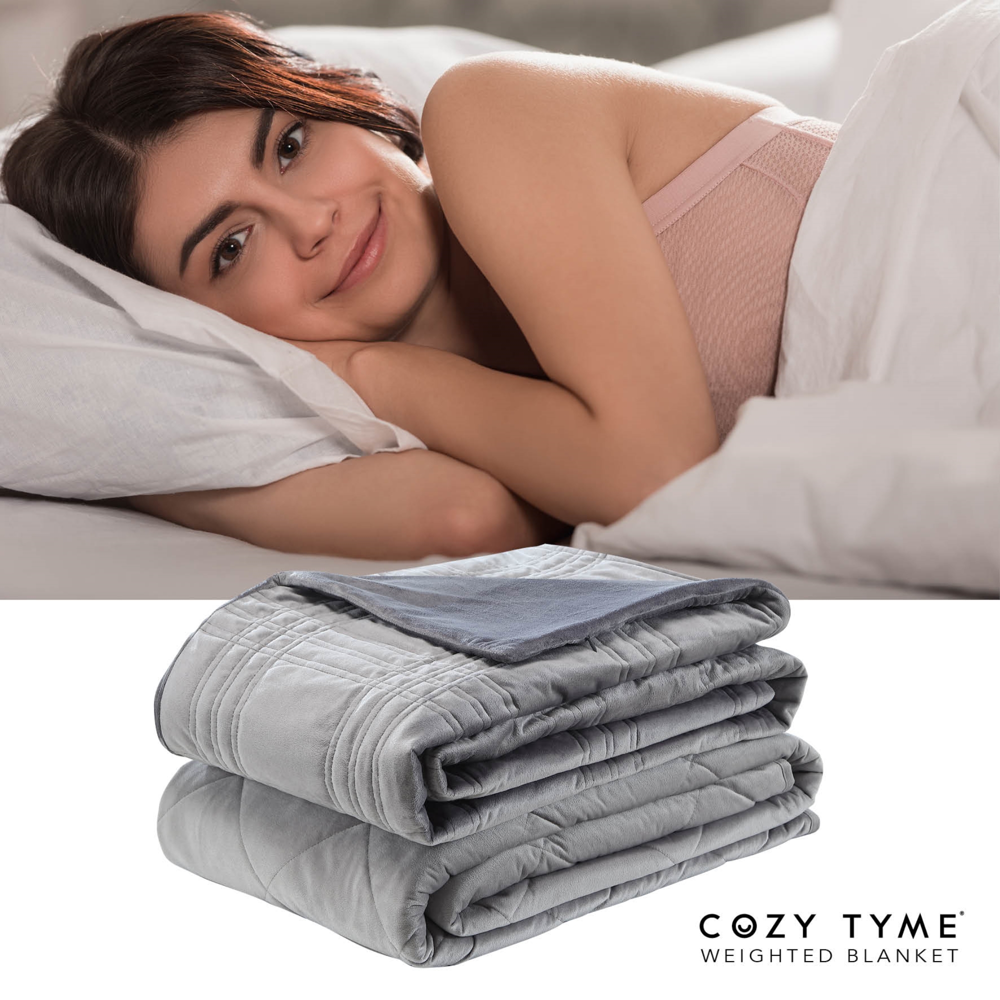 Cozy Tyme Grey Duvet: 100% Polyester, Blanket: 100% Cotton Throws 8 Pound Calm Sleeping