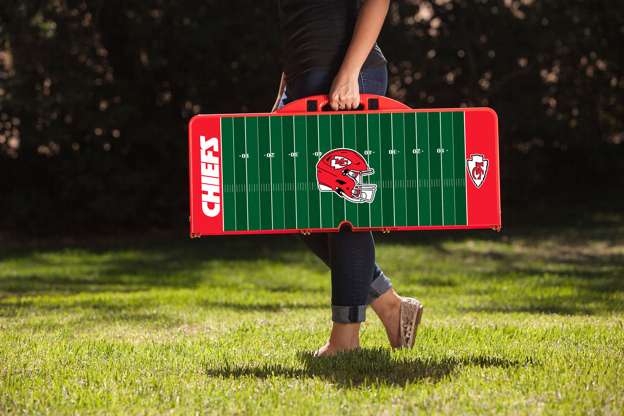 Kansas City Chiefs - Picnic Table Portable Folding Table with Seats